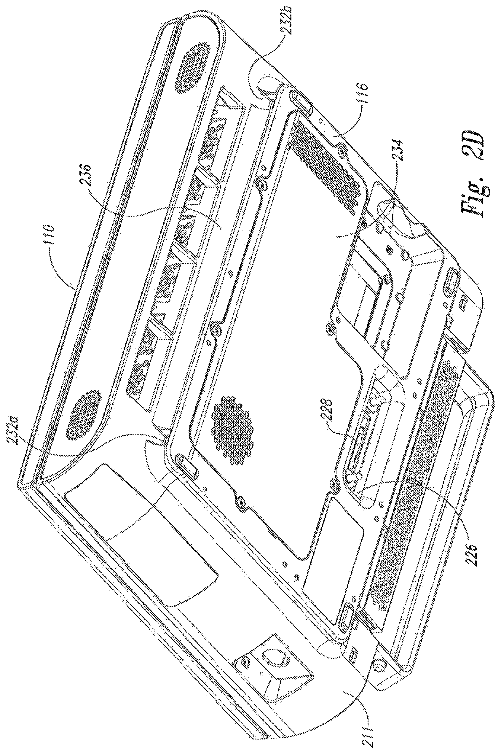 Patent US12324705 Figure 7 – Handle system for transport, dock retention and desktop positioning of a portable medical device