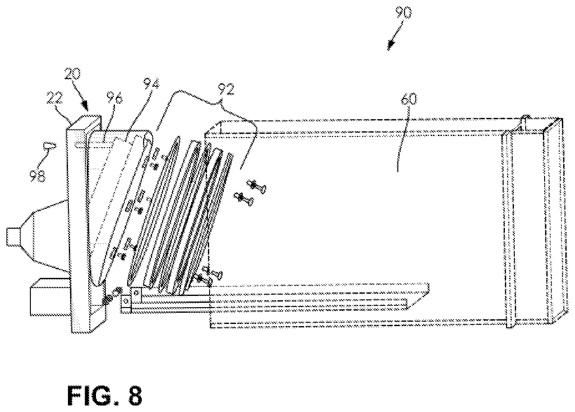 Patent US12324723 Figure 6 – Nose-only inhalation exposure plethysmograph for rabbits