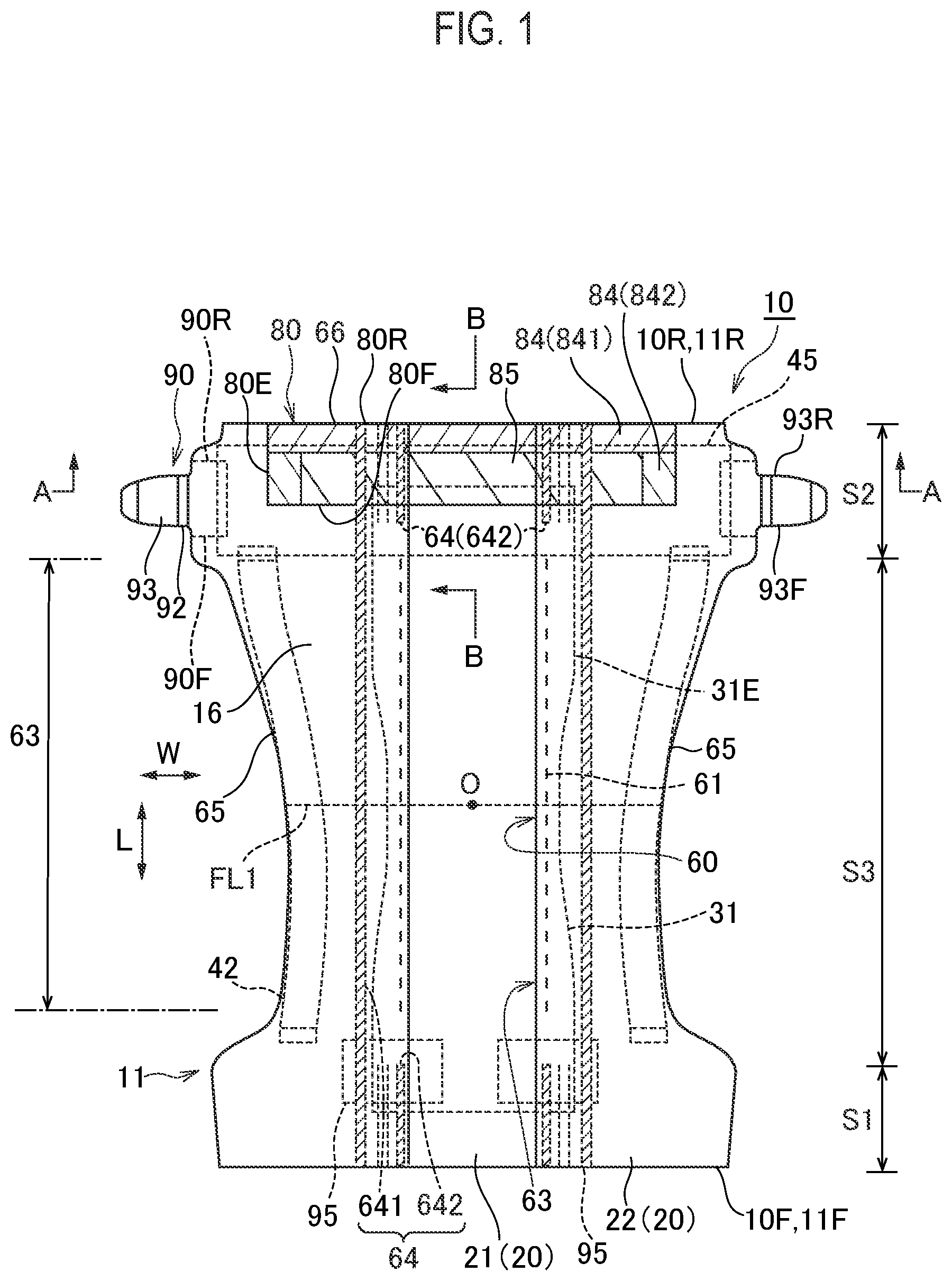 Patent US12324730 Figure 1 – Disposable diaper
