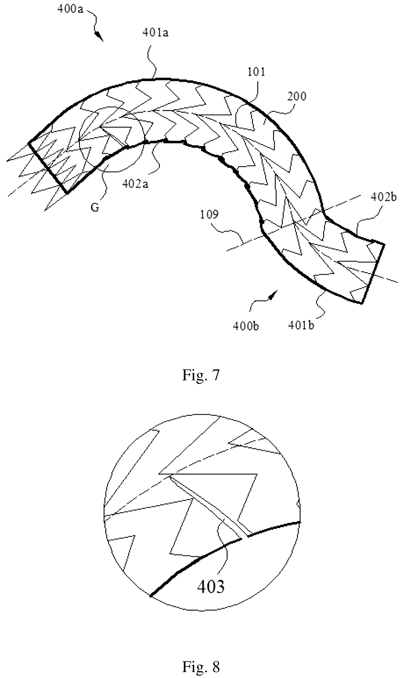 Patent US12324735 Figure 4 – Stent graft with variable coverage of wavy rings
