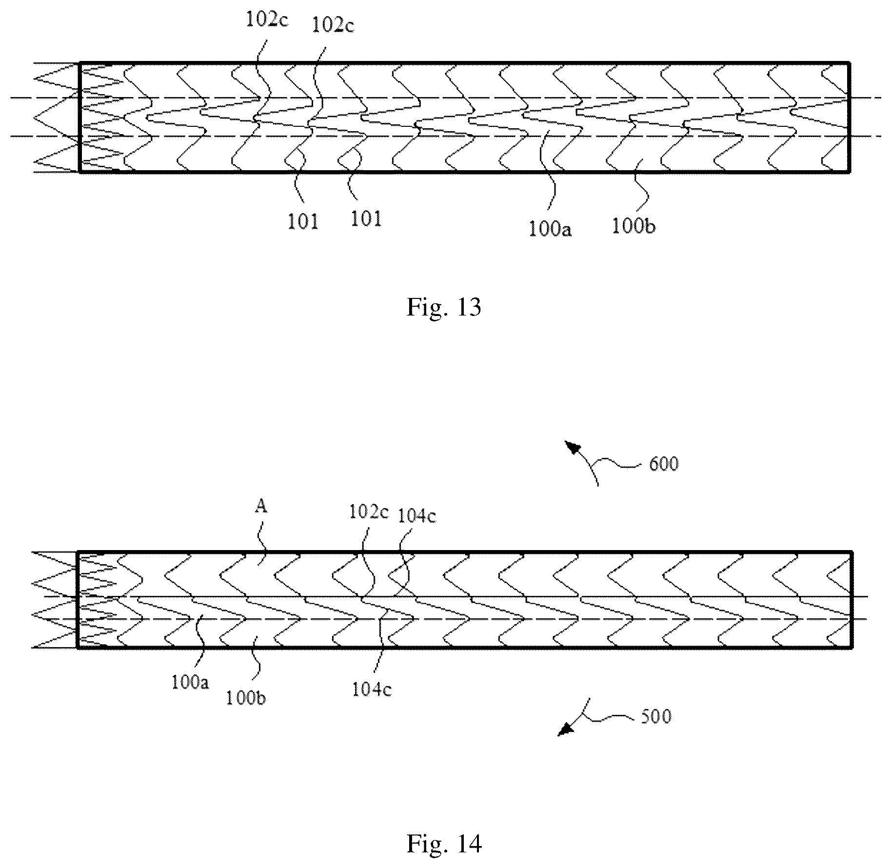 Patent US12324735 Figure 7 – Stent graft with variable coverage of wavy rings