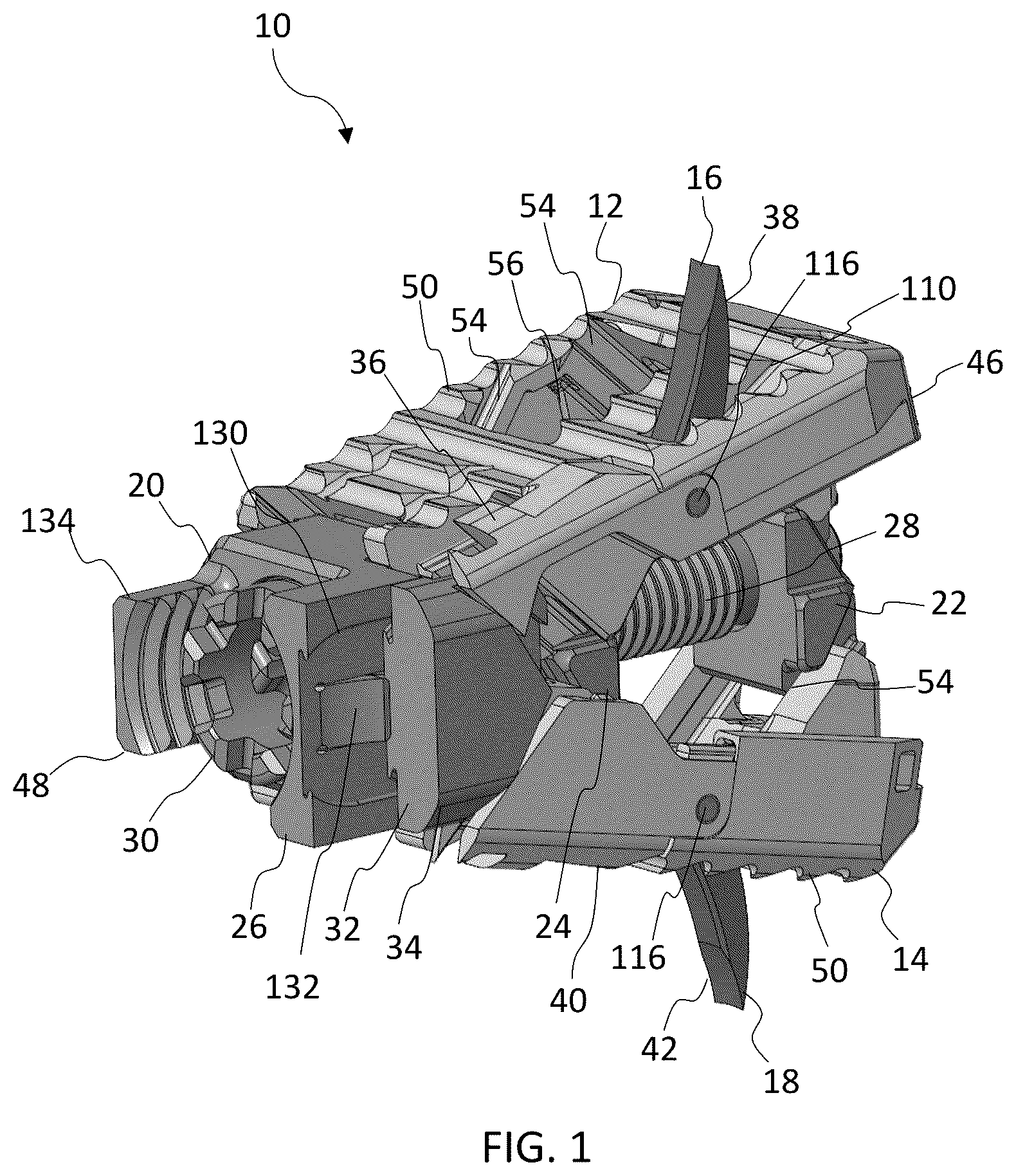 Patent US12324748 Figure 1 – Expandable fusion device with integrated deployable retention spikes