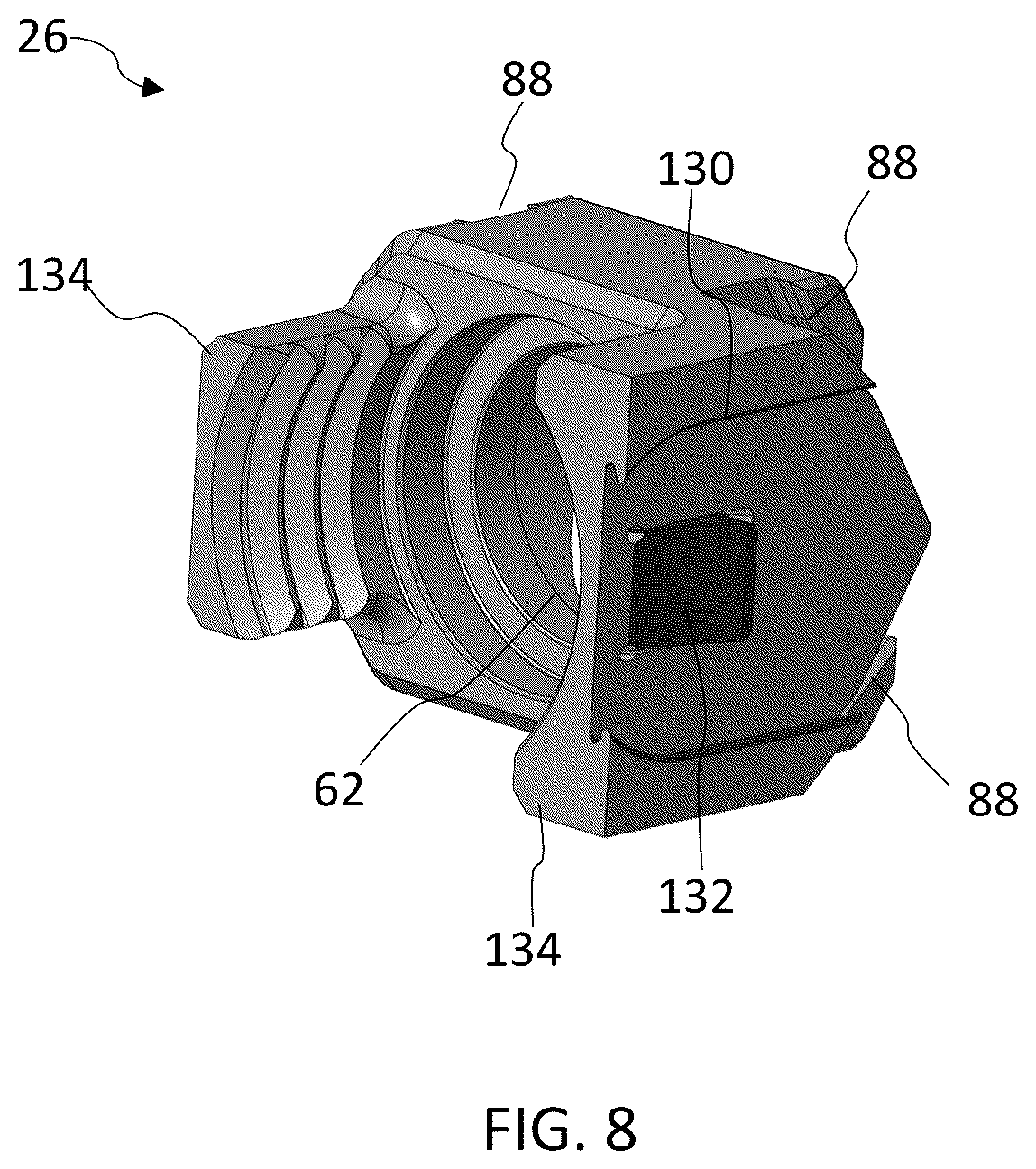 Patent US12324748 Figure 6 – Expandable fusion device with integrated deployable retention spikes