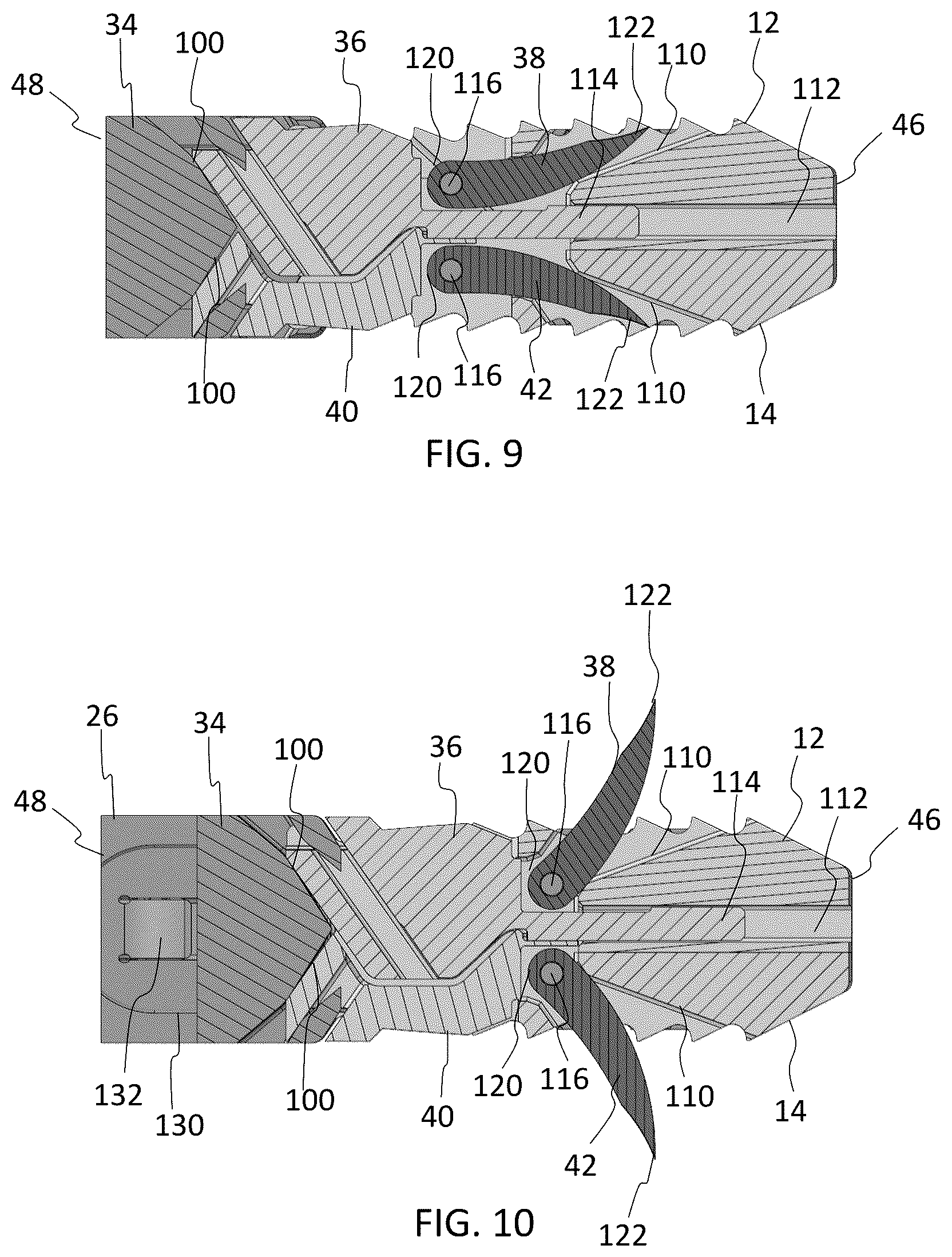 Patent US12324748 Figure 7 – Expandable fusion device with integrated deployable retention spikes