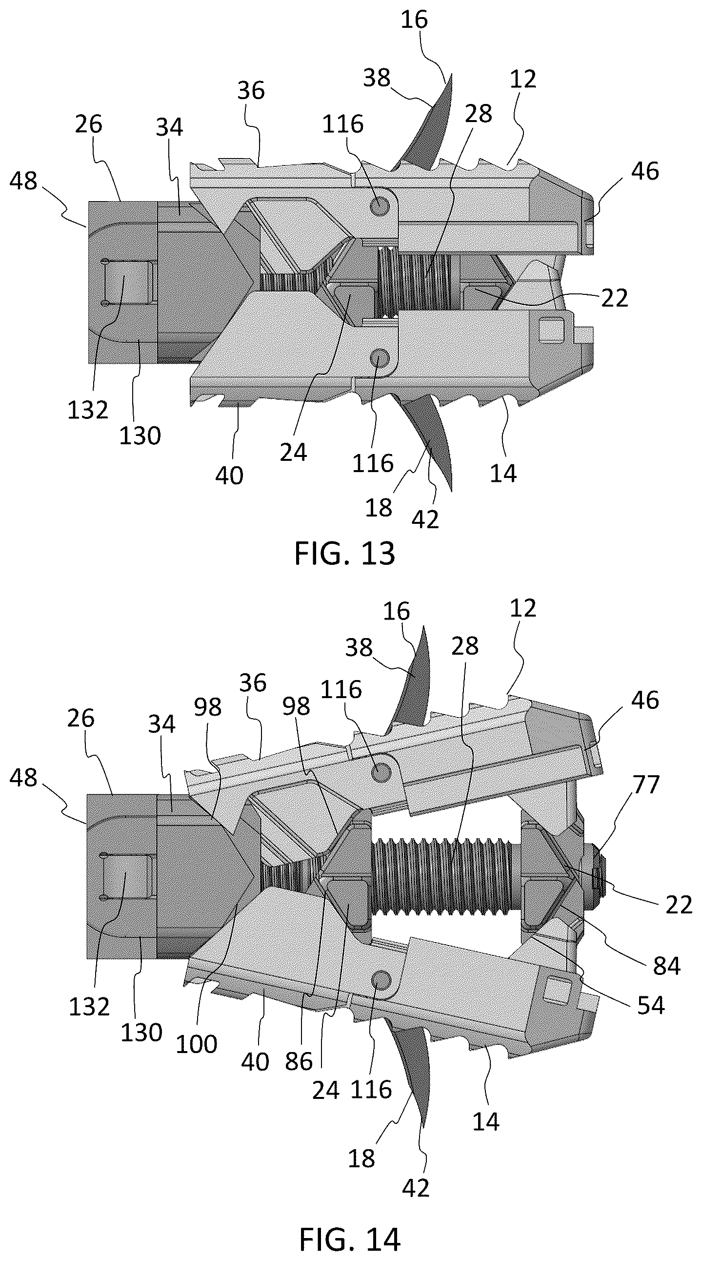 Patent US12324748 Figure 9 – Expandable fusion device with integrated deployable retention spikes