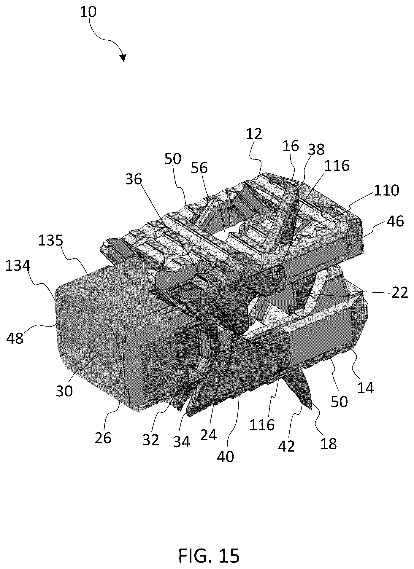 Patent US12324748 Figure 10 – Expandable fusion device with integrated deployable retention spikes