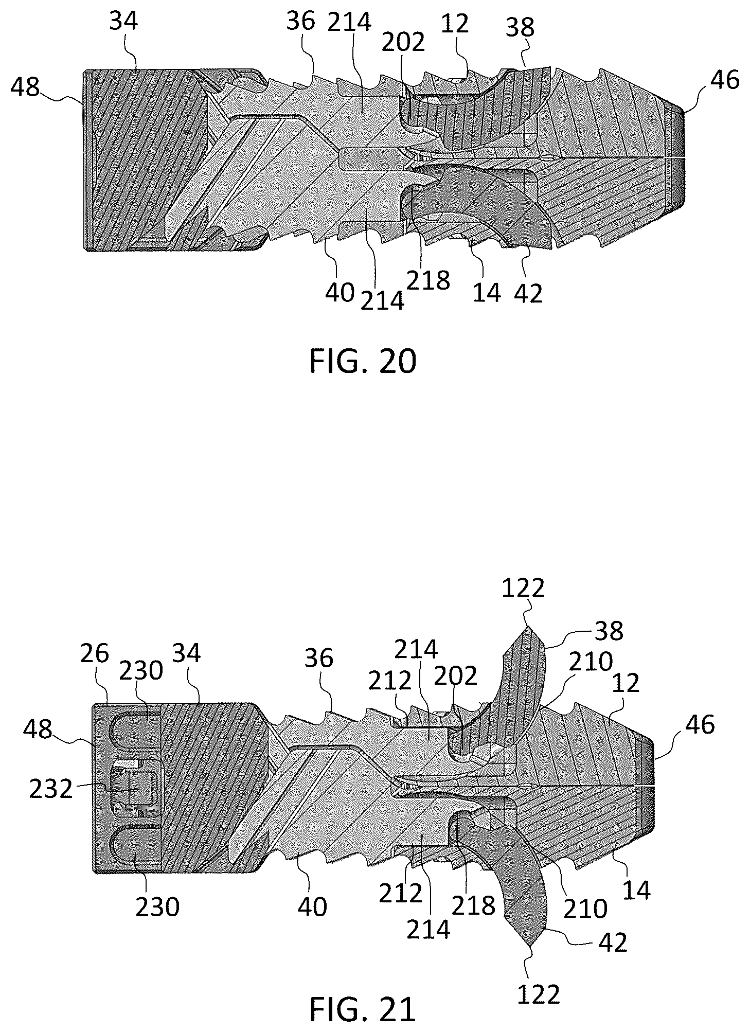Patent US12324748 Figure 14 – Expandable fusion device with integrated deployable retention spikes
