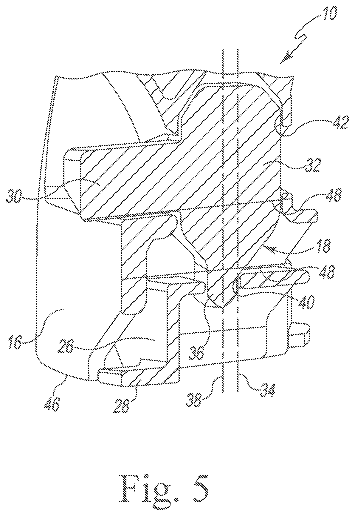 Patent US12324749 Figure 4 – Impaction handle for implanting a tibial tray of an orthopaedic knee prosthesis and associated method of making the same