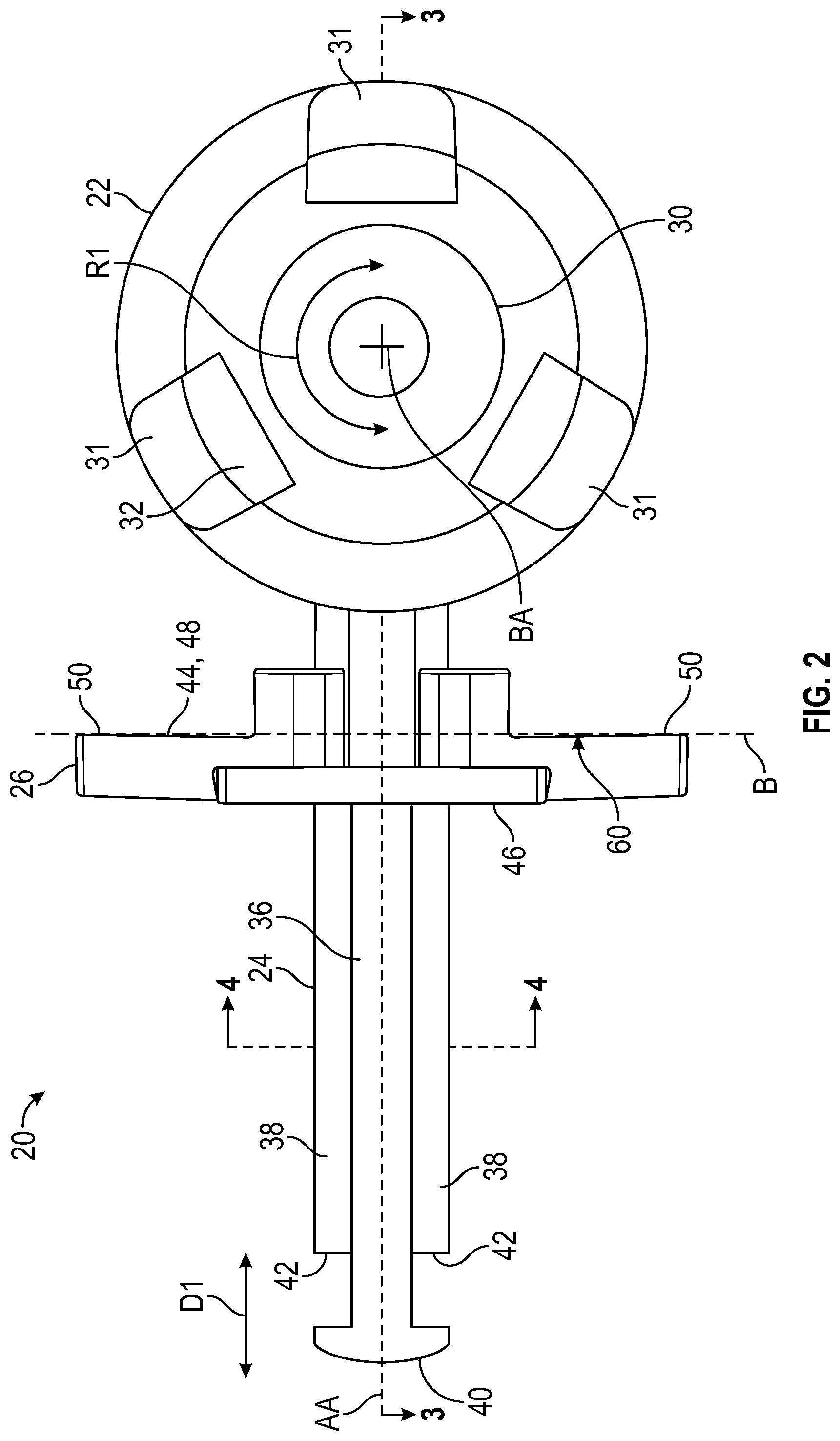 Patent US12324750 Figure 2 – Shield guide assembly
