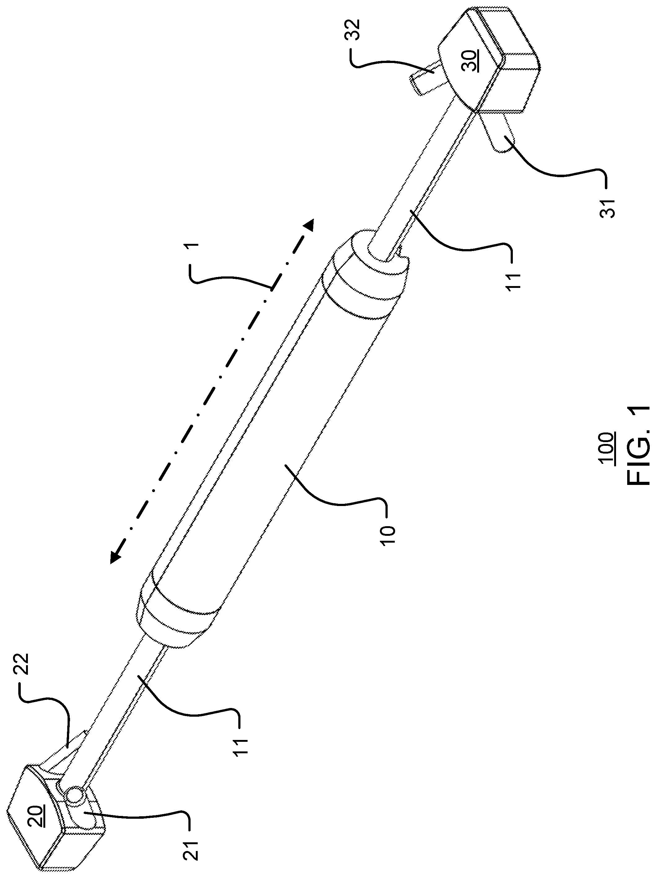 Patent US12324753 Figure 1 – Interbody trial instrument with screw trajectory indicators