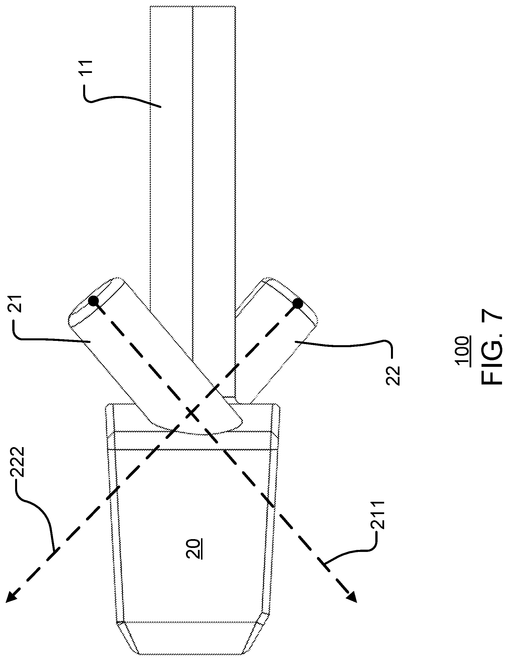 Patent US12324753 Figure 7 – Interbody trial instrument with screw trajectory indicators