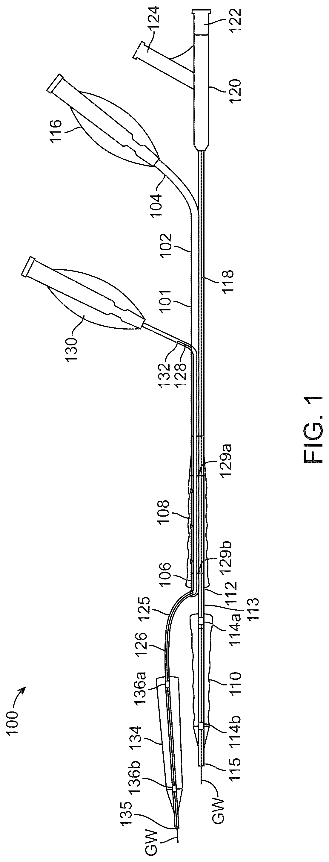 Patent US12324757 Figure 1 – Multi-stent and multi-balloon apparatus for treating bifurcations and methods of use