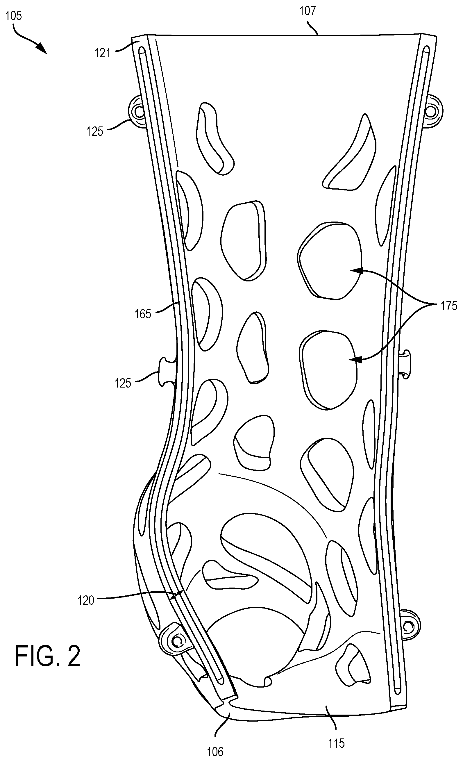 Patent US12324760 Figure 2 – Adjustable brace and processes for making and using same