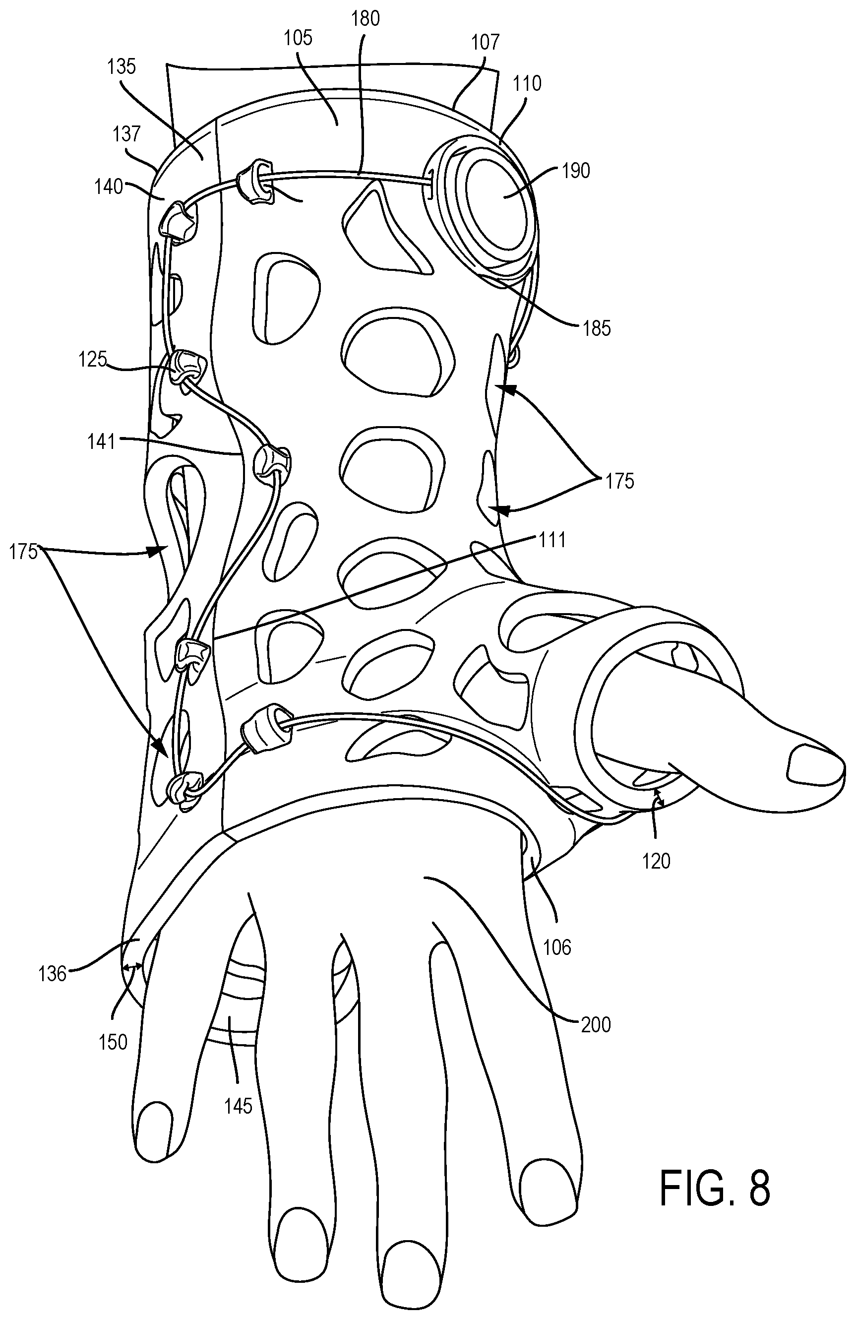 Patent US12324760 Figure 8 – Adjustable brace and processes for making and using same