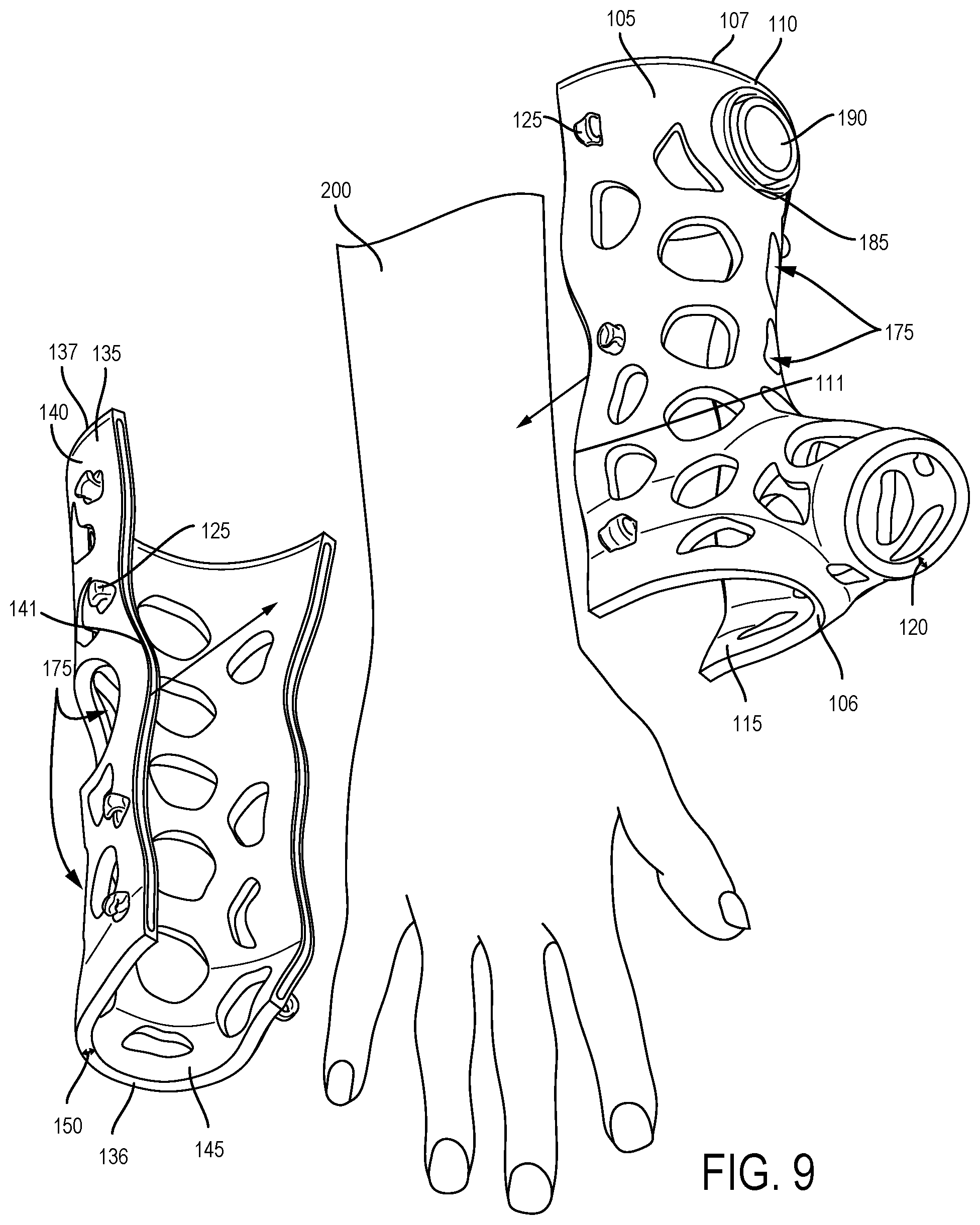 Patent US12324760 Figure 9 – Adjustable brace and processes for making and using same
