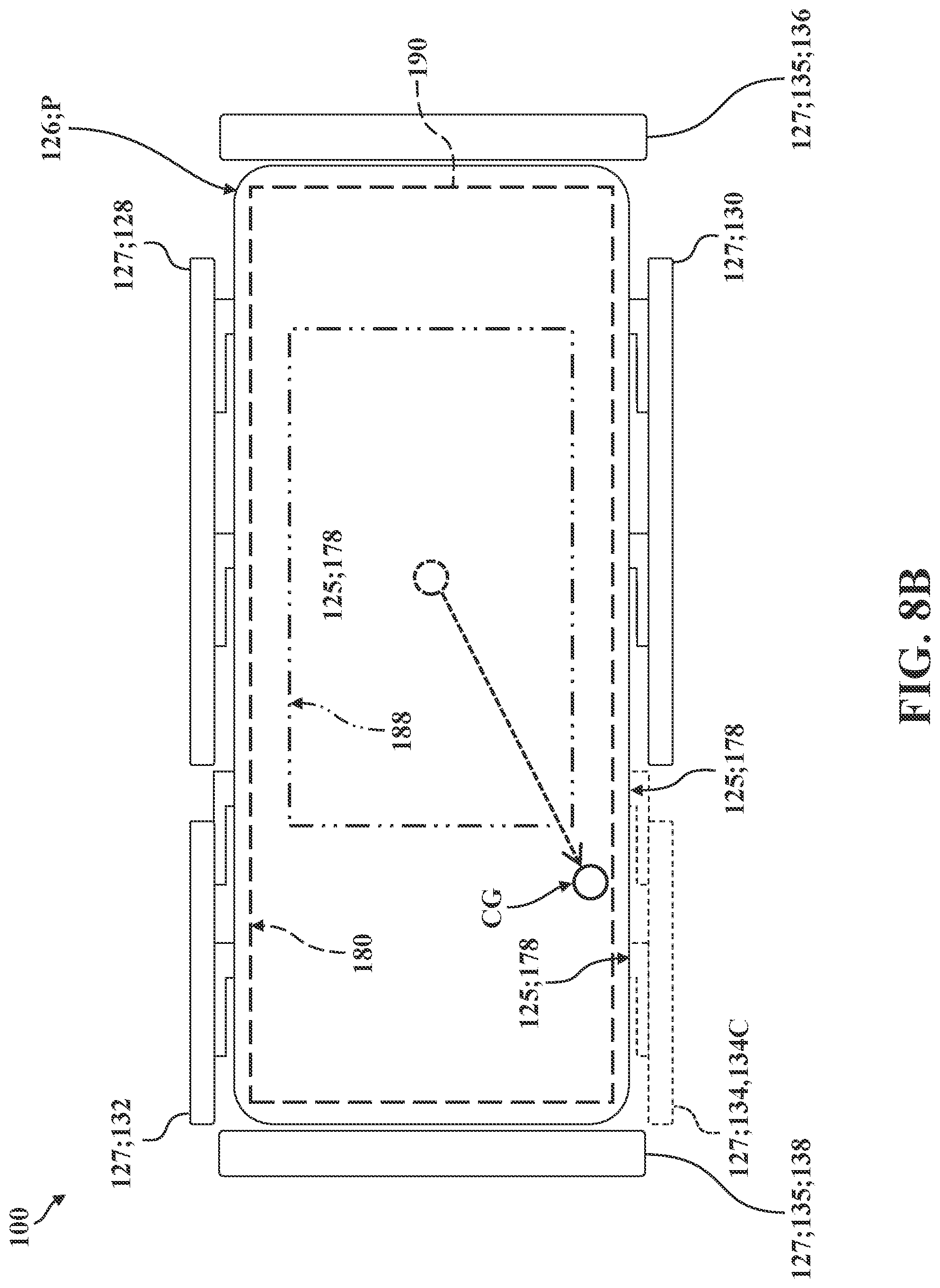 Patent US12324776 Figure 14 – Patient support apparatus for treating patients presenting behavioral health indicia