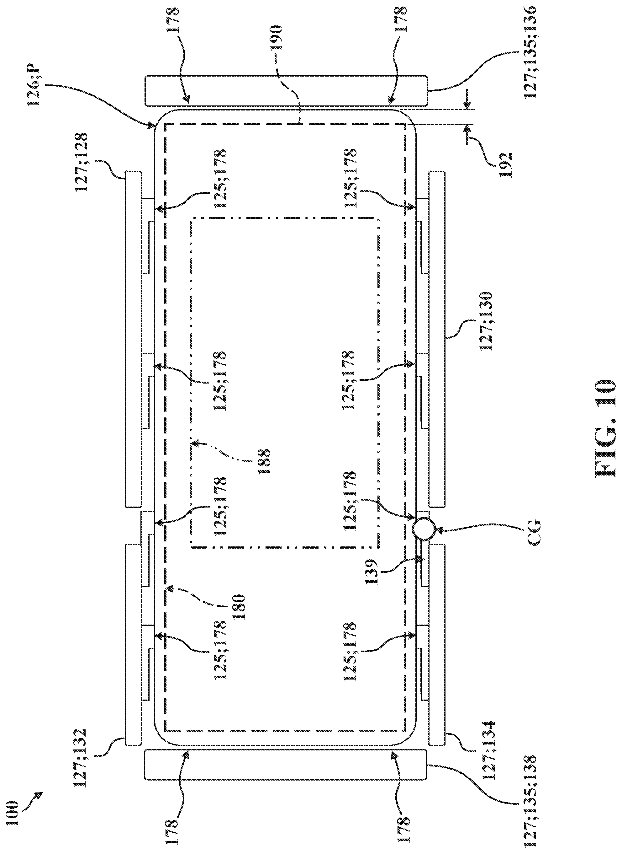 Patent US12324776 Figure 16 – Patient support apparatus for treating patients presenting behavioral health indicia