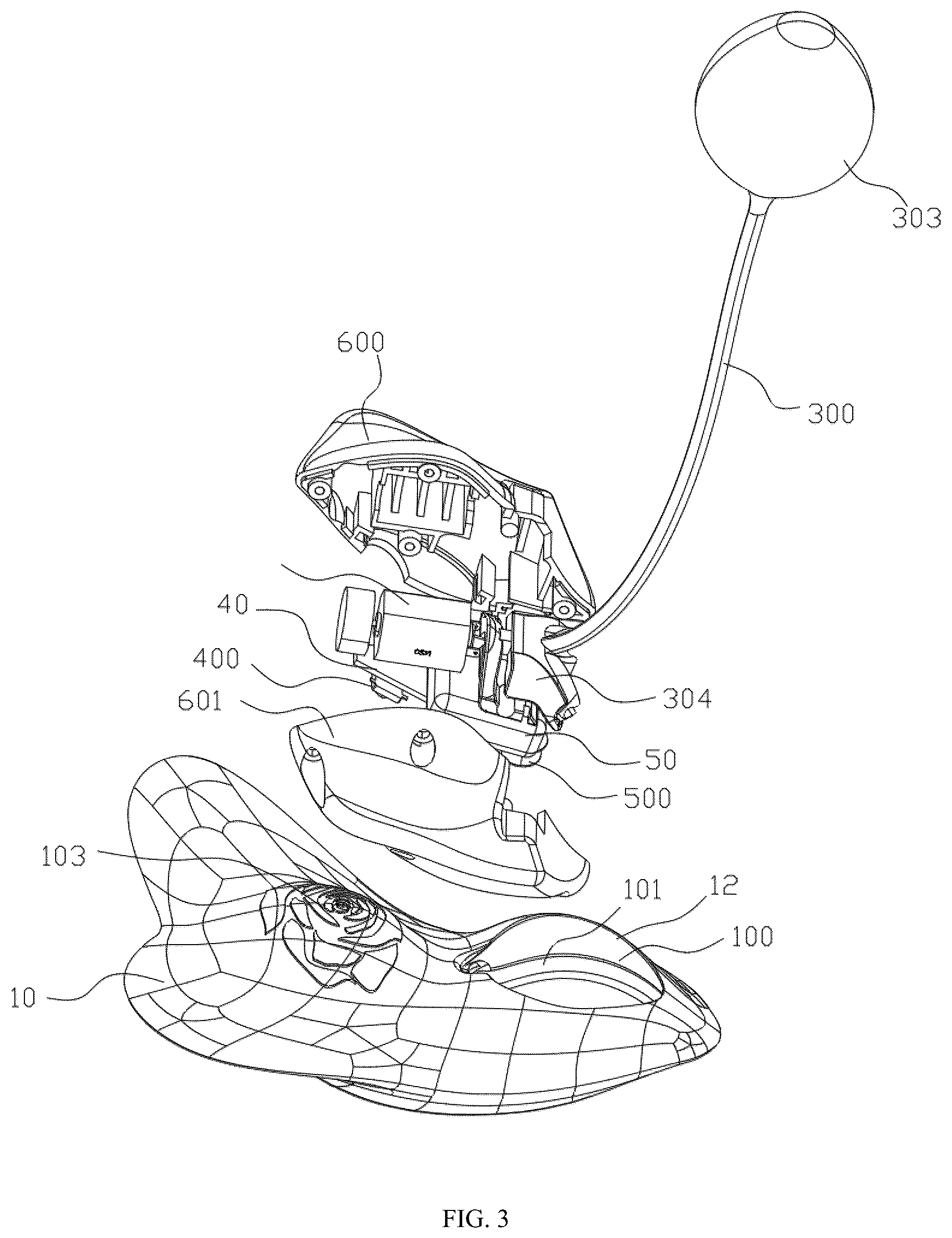 Patent US12324783 Figure 3 – Massage device and massage method