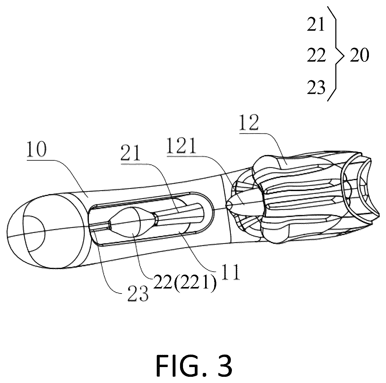 Patent US12324785 Figure 3 – Massage tool with patting structure