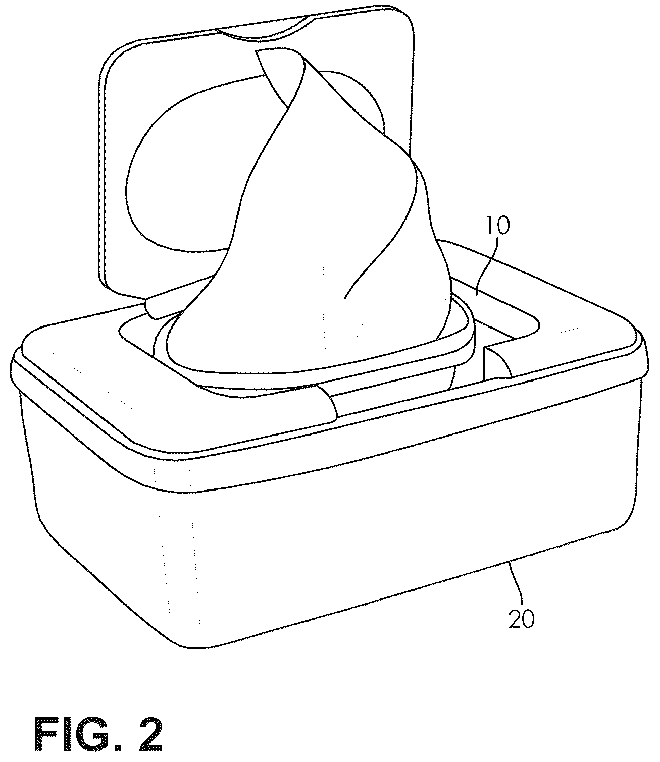 Patent US12324864 Figure 2 – Sanitizing wipe with metal detectable printed indicia