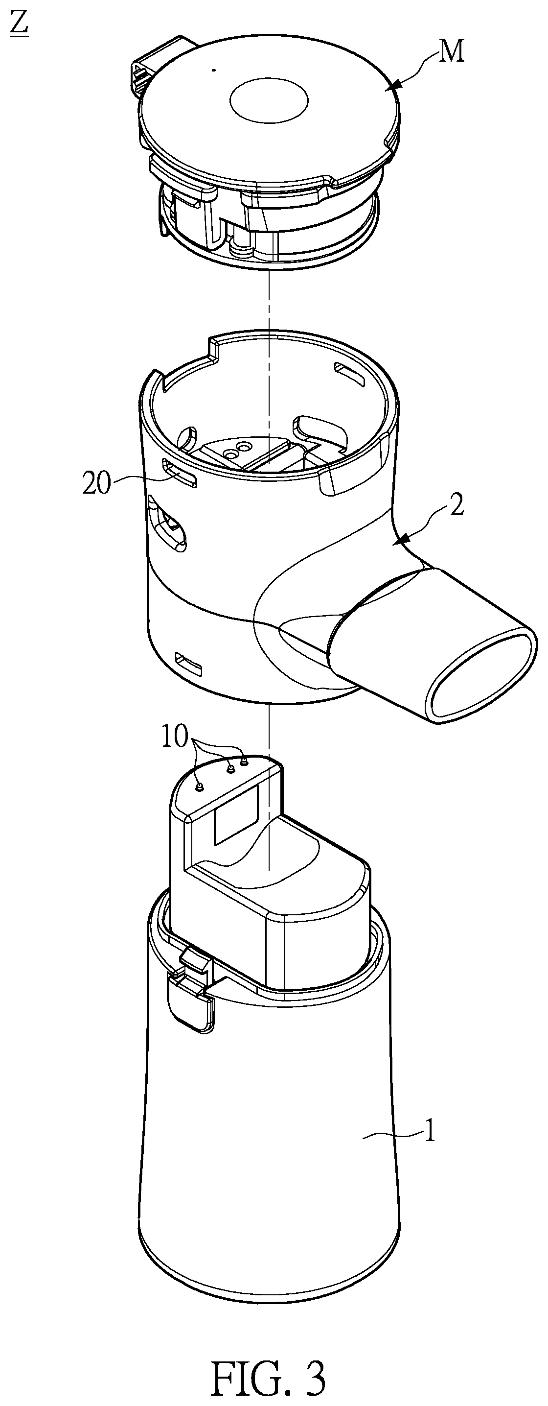 Patent US12324879 Figure 3 – Drug delivery container and nebulizer device