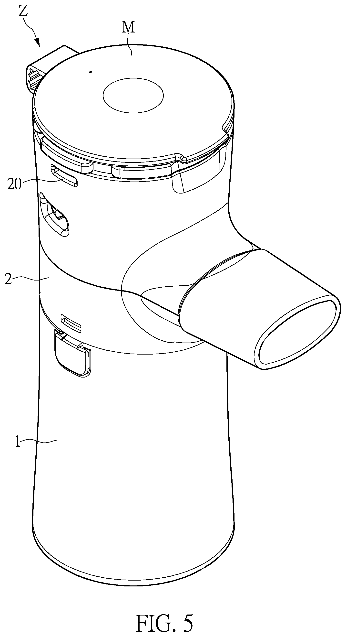 Patent US12324879 Figure 5 – Drug delivery container and nebulizer device