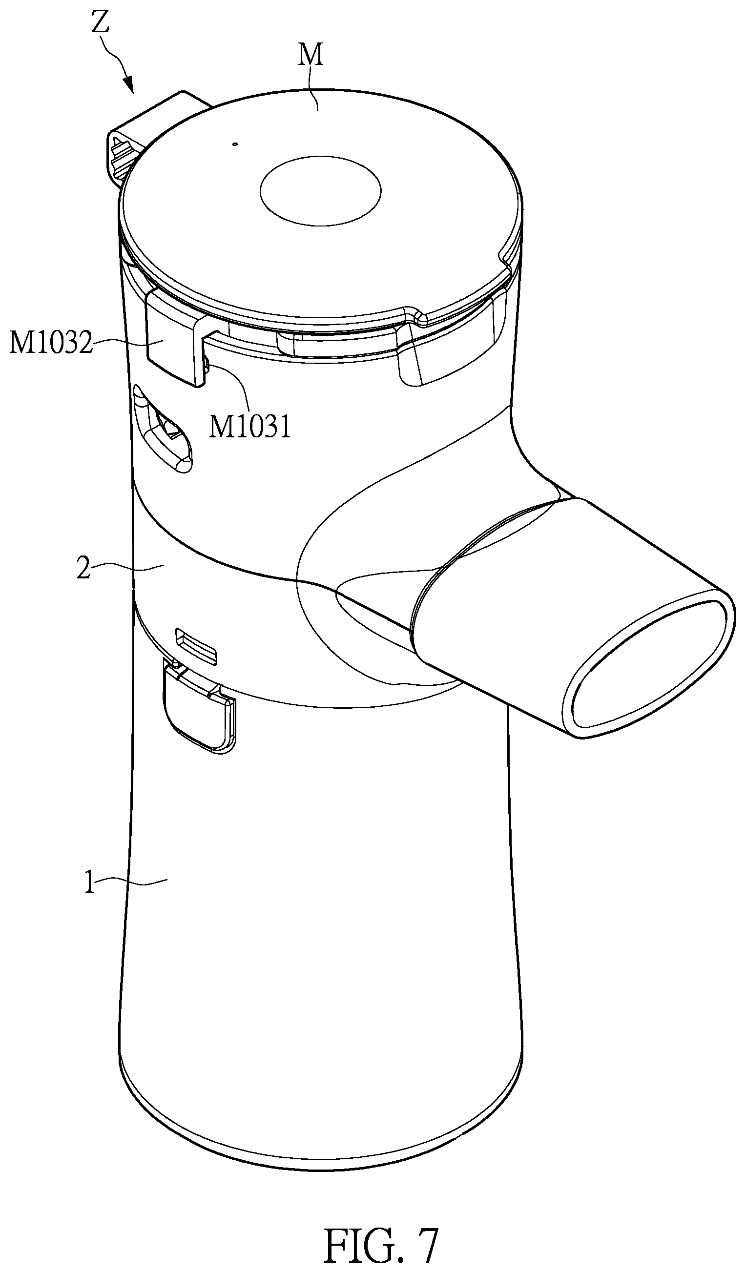 Patent US12324879 Figure 7 – Drug delivery container and nebulizer device