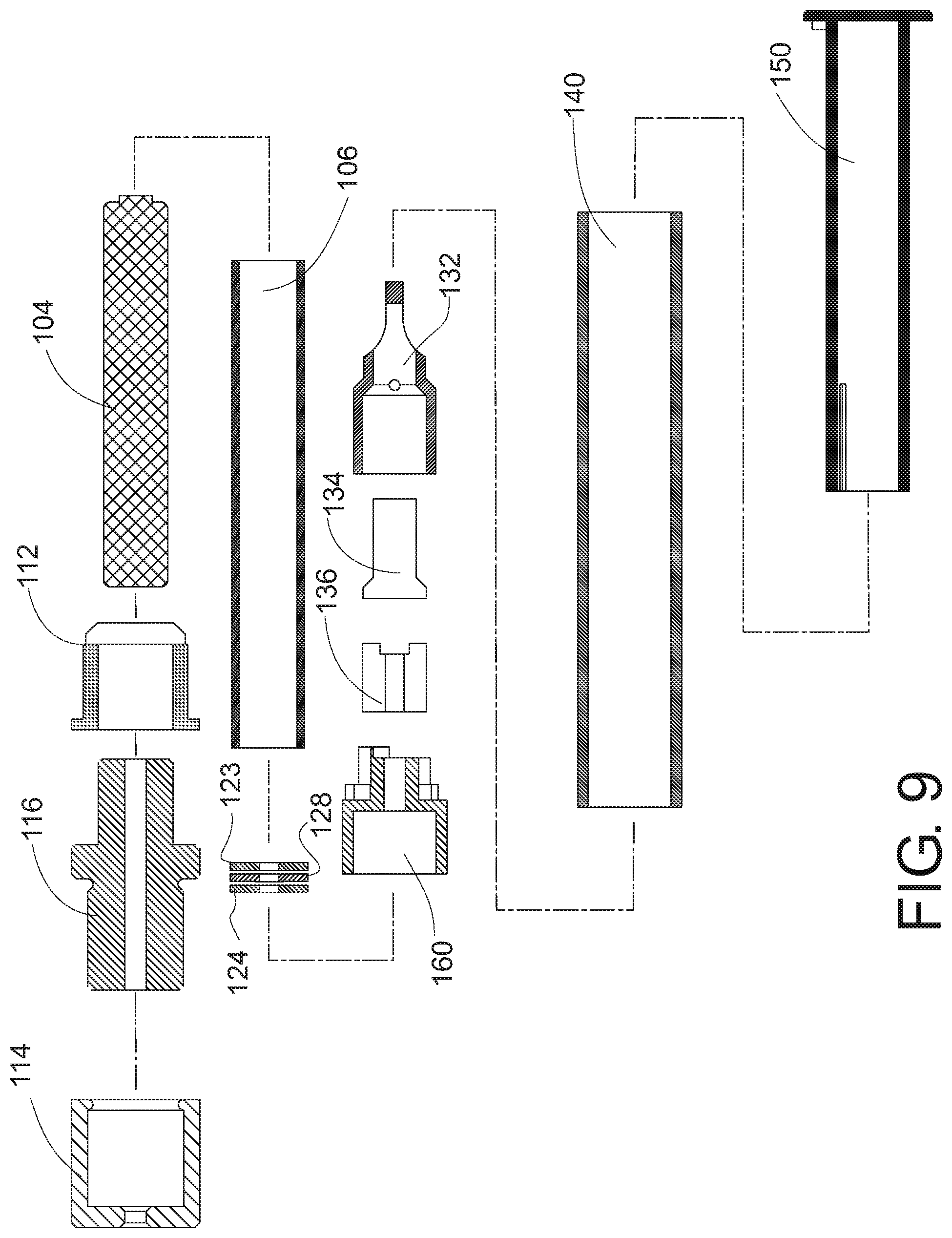 Patent US12324880 Figure 6 – Vaporizer cartridge and airflow path therethrough