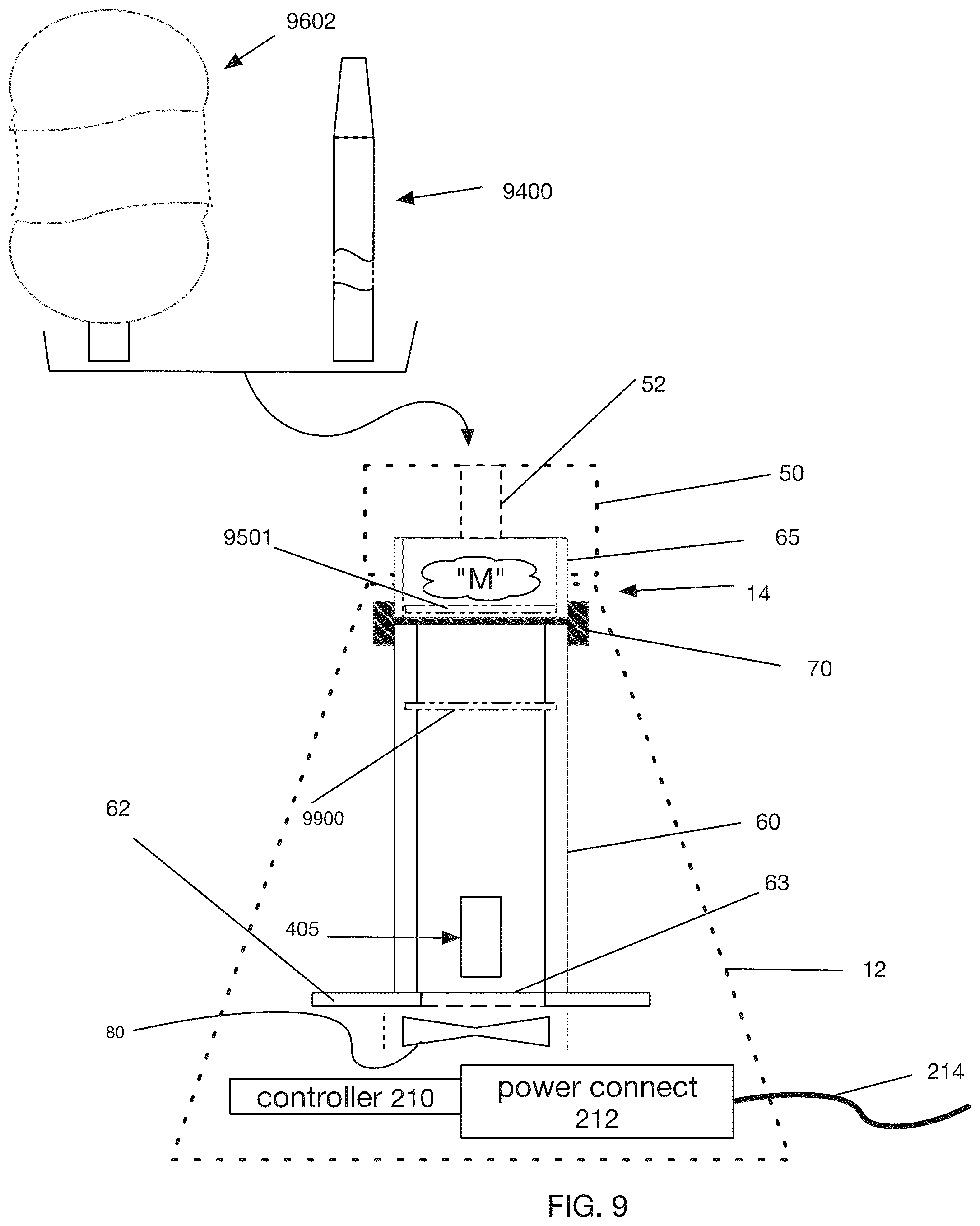 Patent US12324882 Figure 10 – Aromatherapy convection heating control system