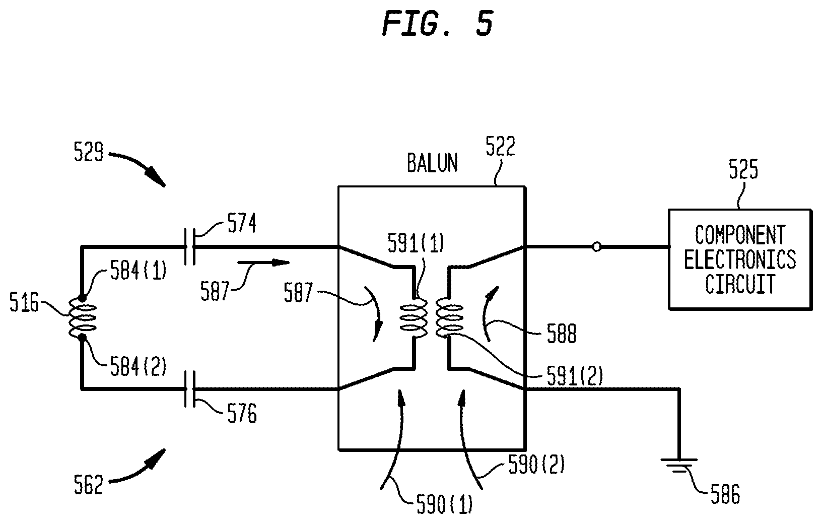 Patent US12324921 Figure 5 – Implantable medical device system with multi-band antenna arrangement