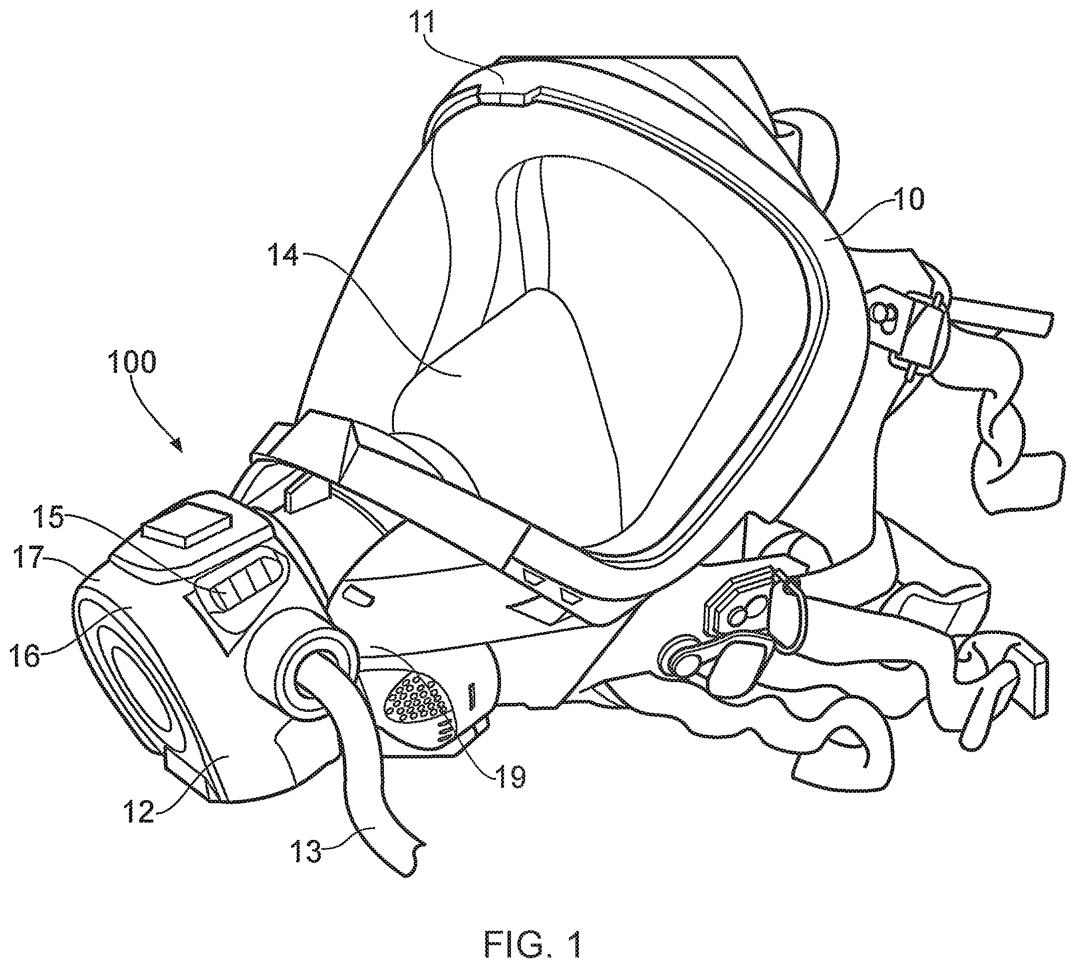 Patent US12324938 Figure 1 – Connection apparatus for breathing apparatus