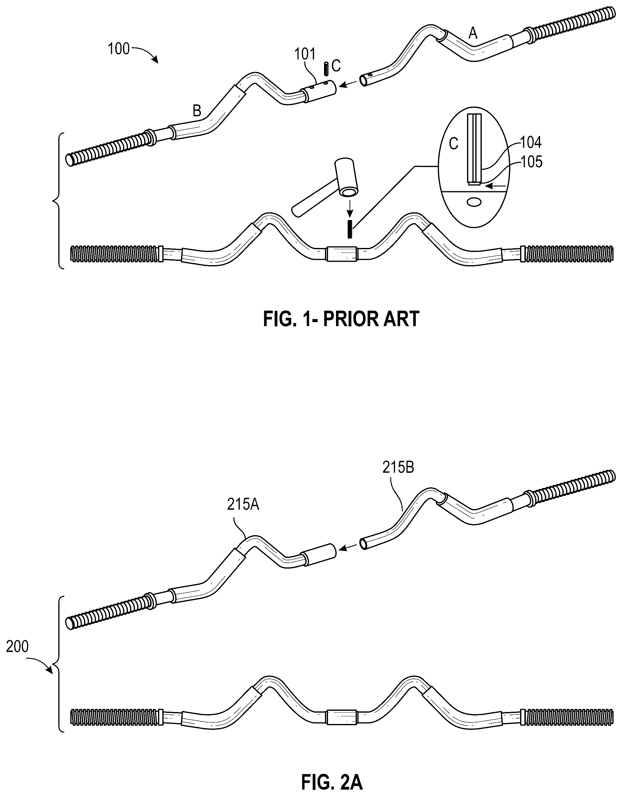 Patent US12324945 Figure 1 – Exercise bar connector assembly