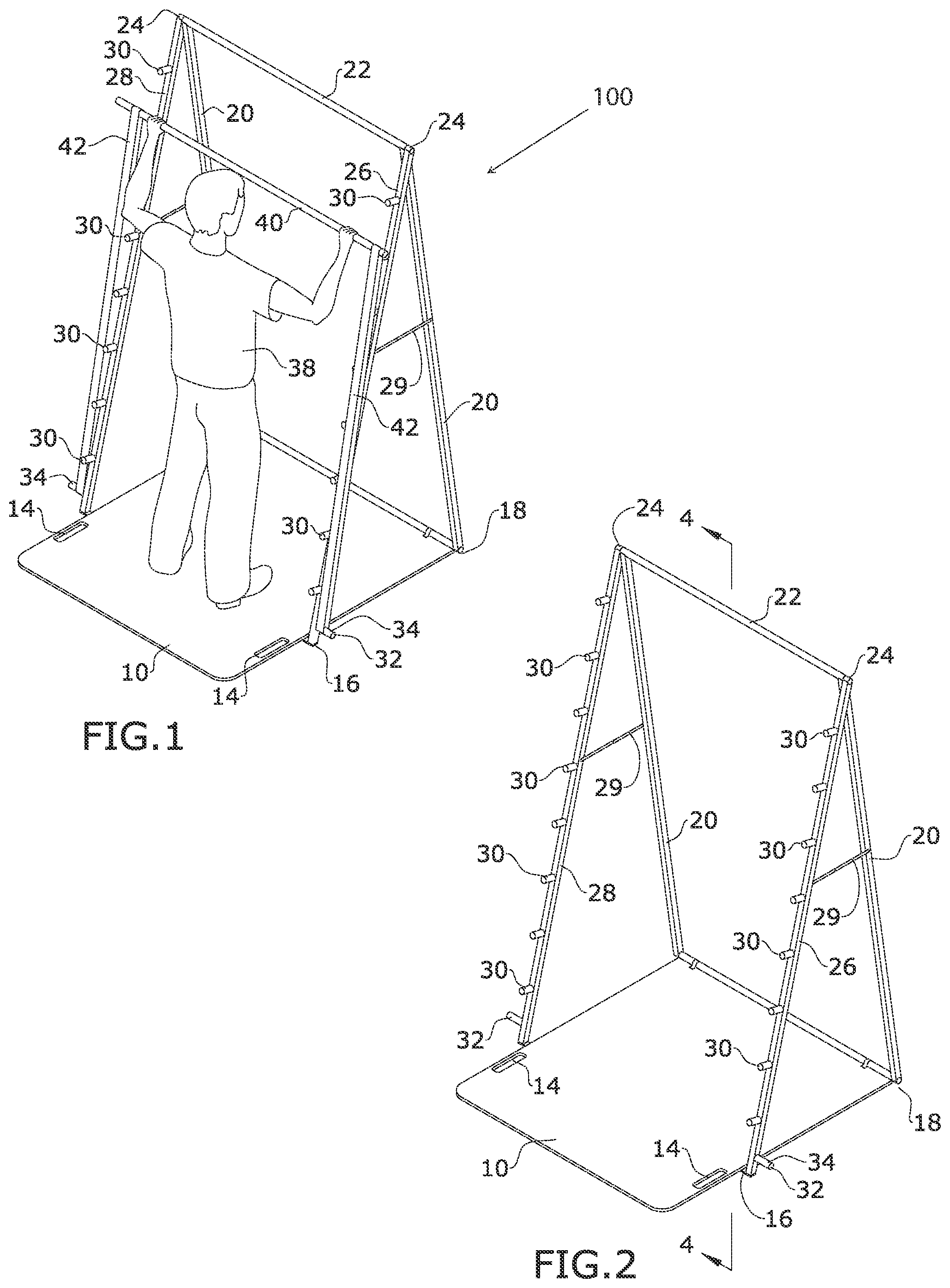 Patent US12324947 Figure 1 – Workout platform