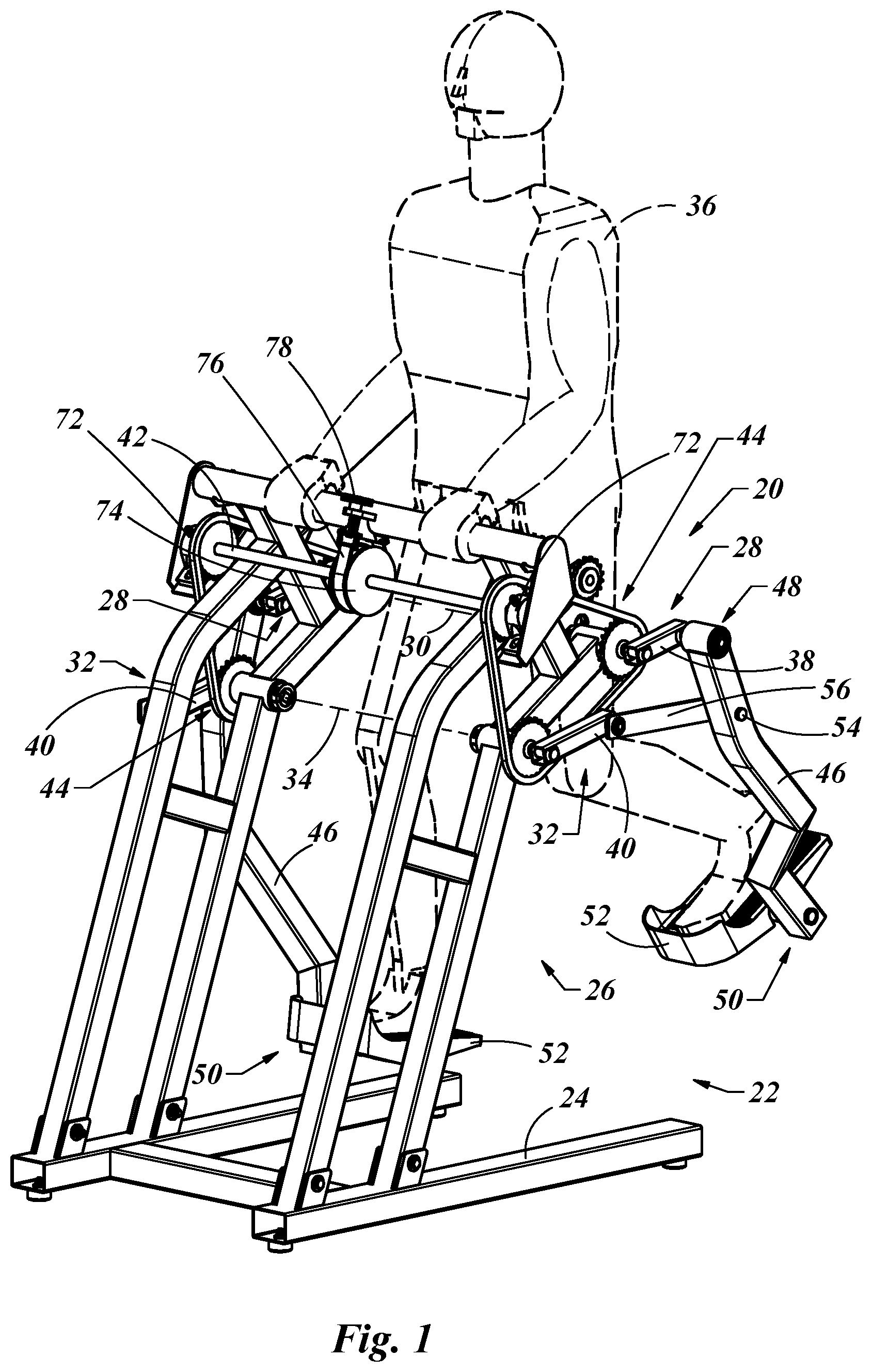 Patent US12324948 Figure 1 – Exercise device