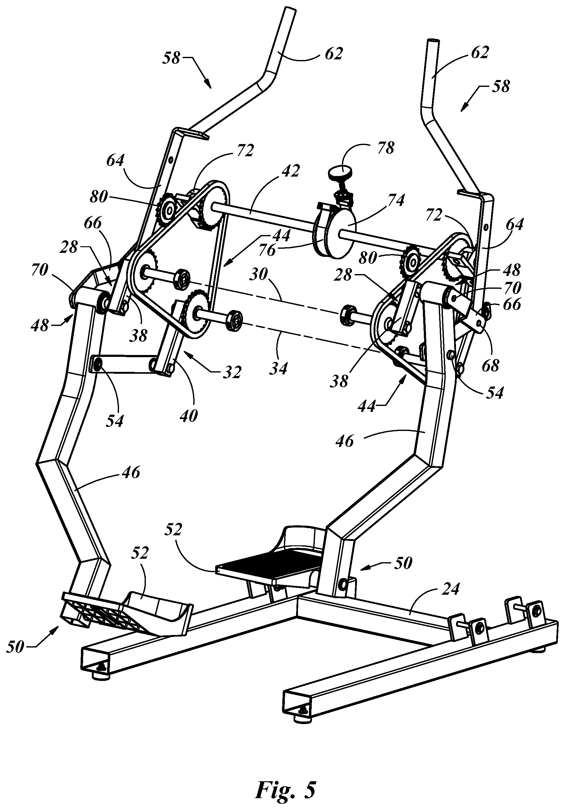 Patent US12324948 Figure 5 – Exercise device