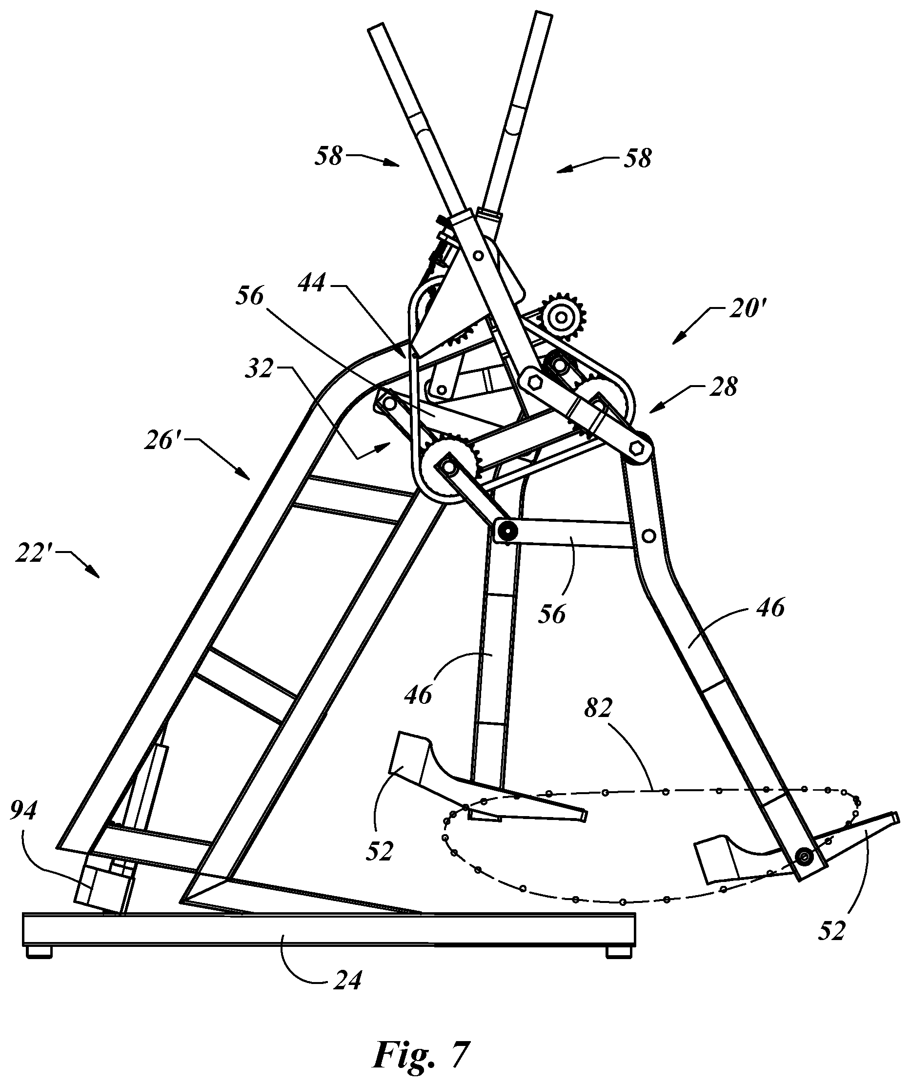 Patent US12324948 Figure 7 – Exercise device