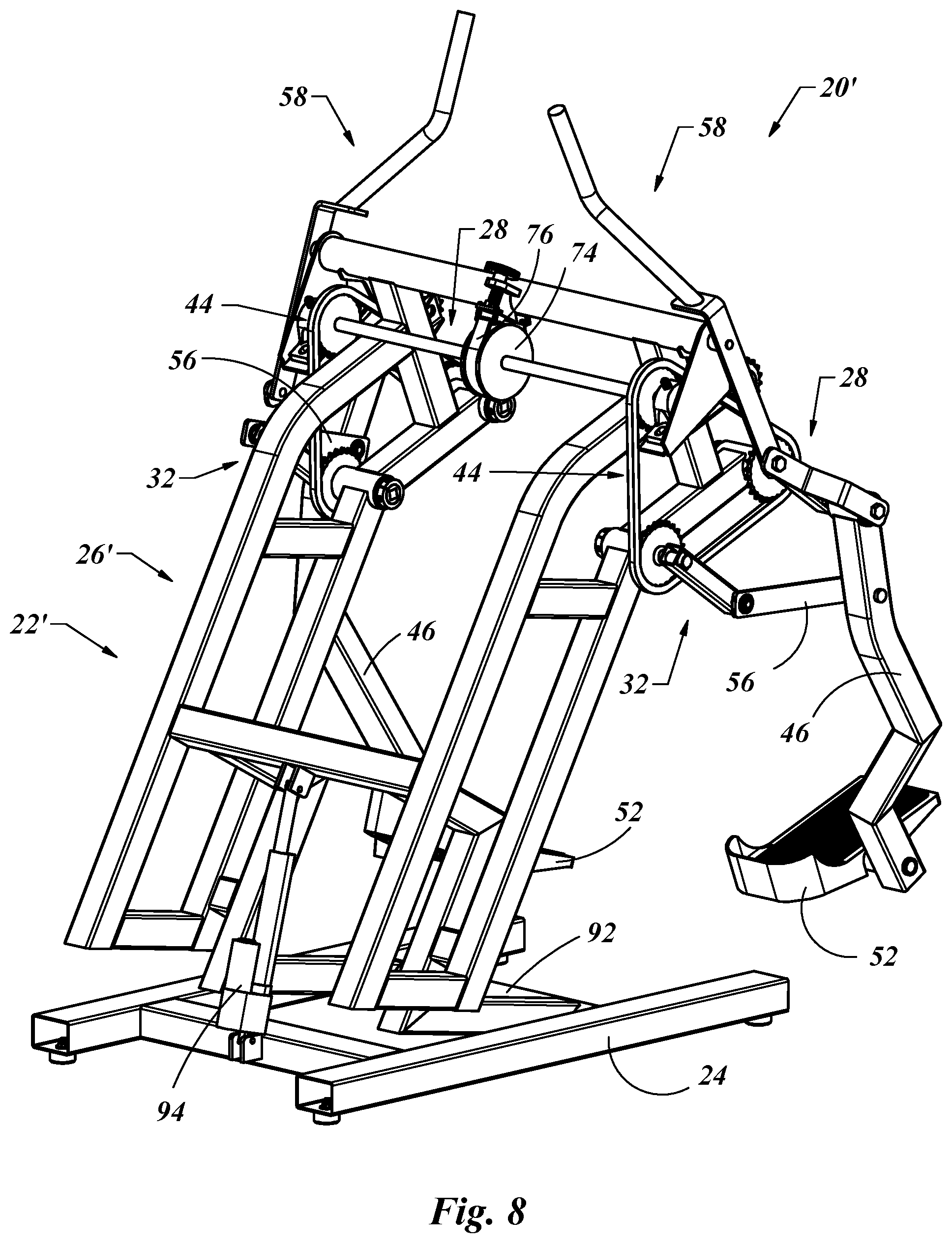 Patent US12324948 Figure 8 – Exercise device