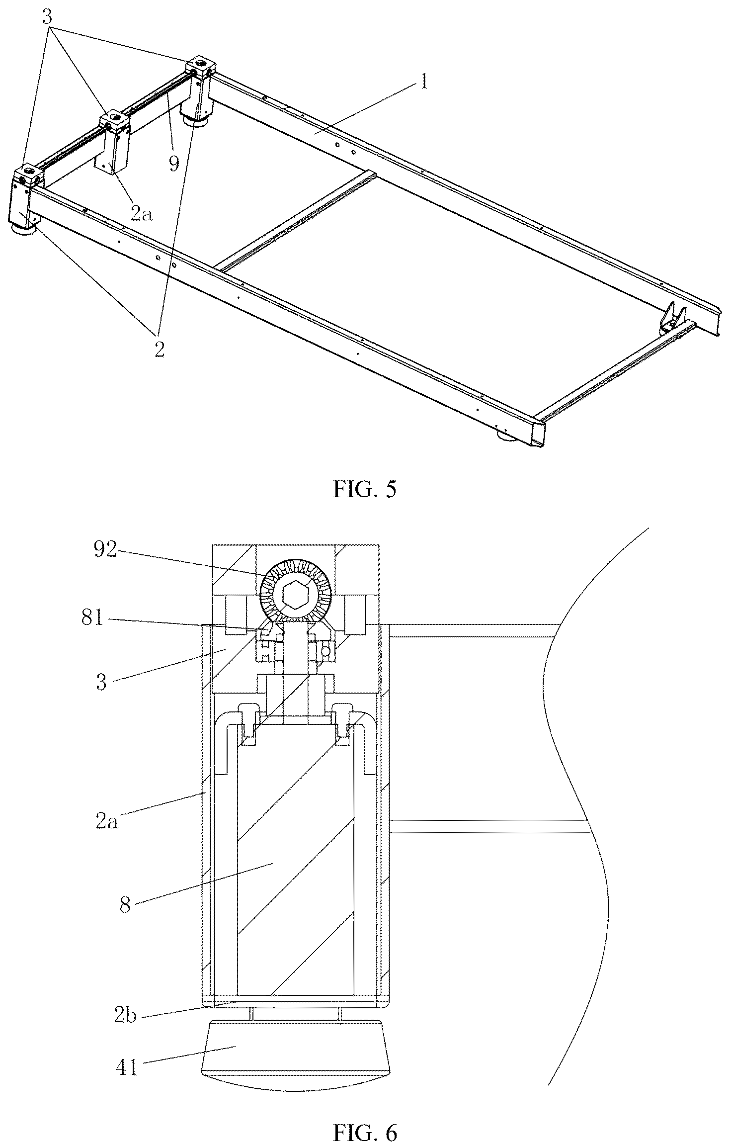 Patent US12324949 Figure 3 – Treadmill lifting base