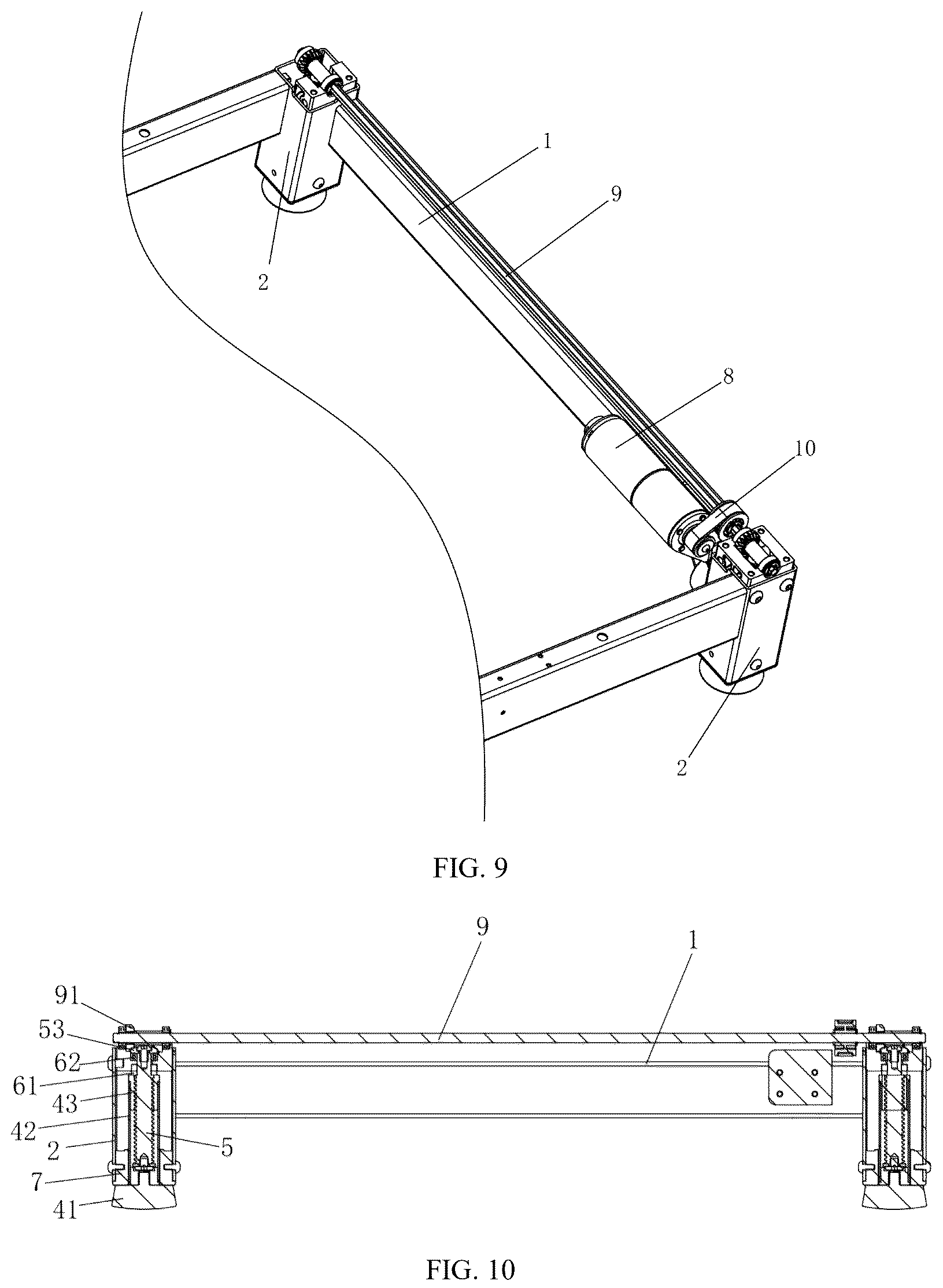 Patent US12324949 Figure 5 – Treadmill lifting base