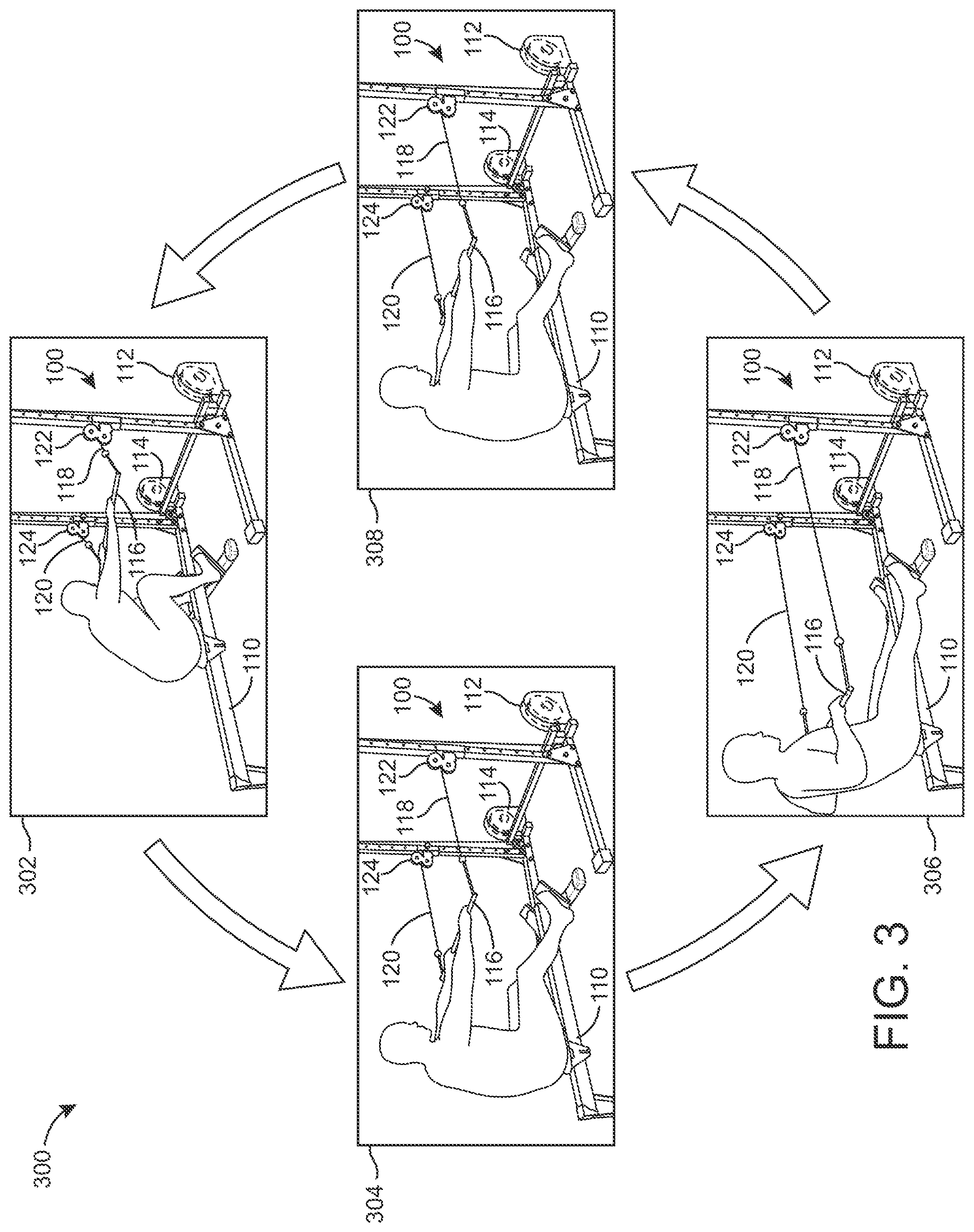 Patent US12324950 Figure 3 – Motorized paddling simulator