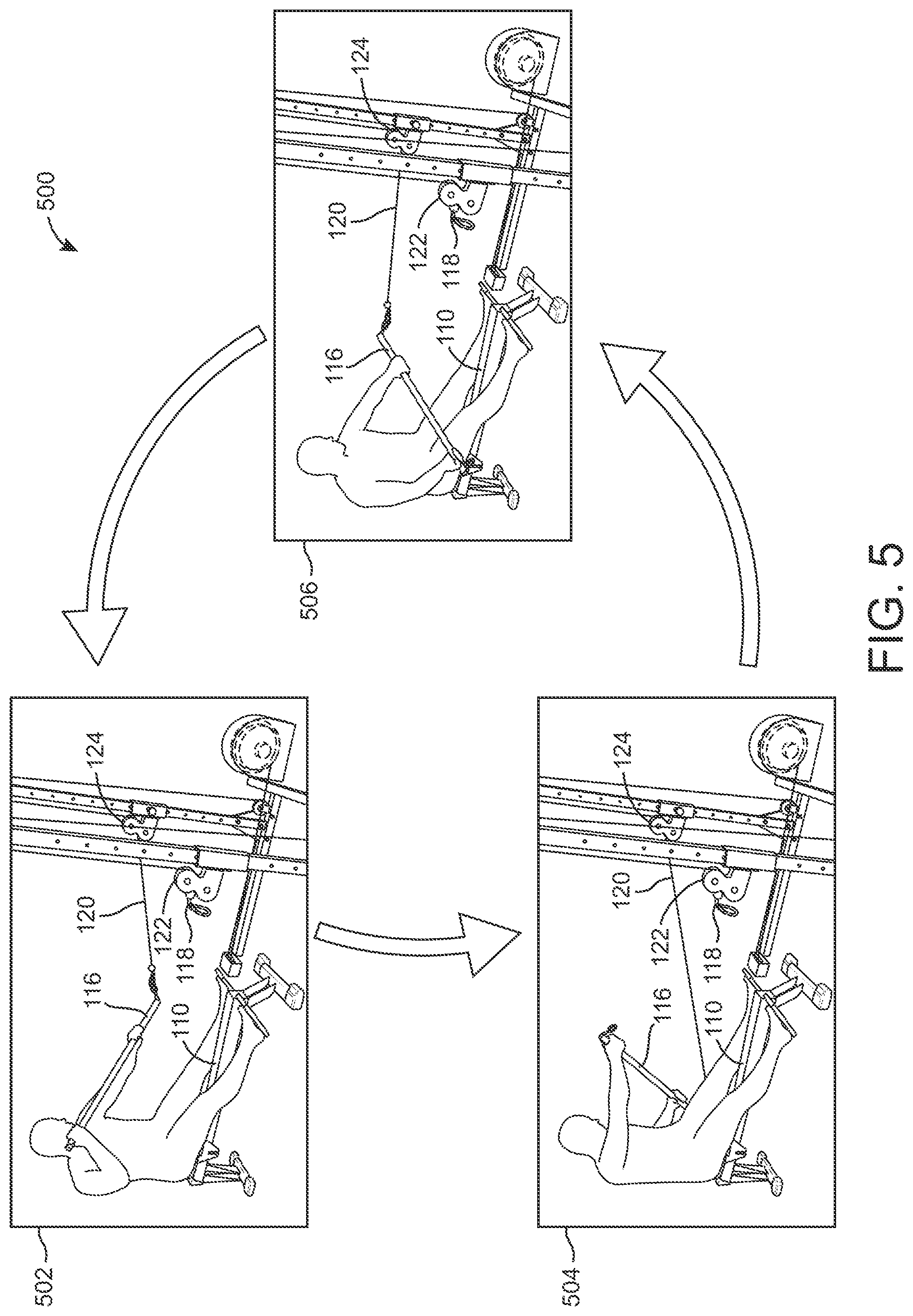 Patent US12324950 Figure 5 – Motorized paddling simulator
