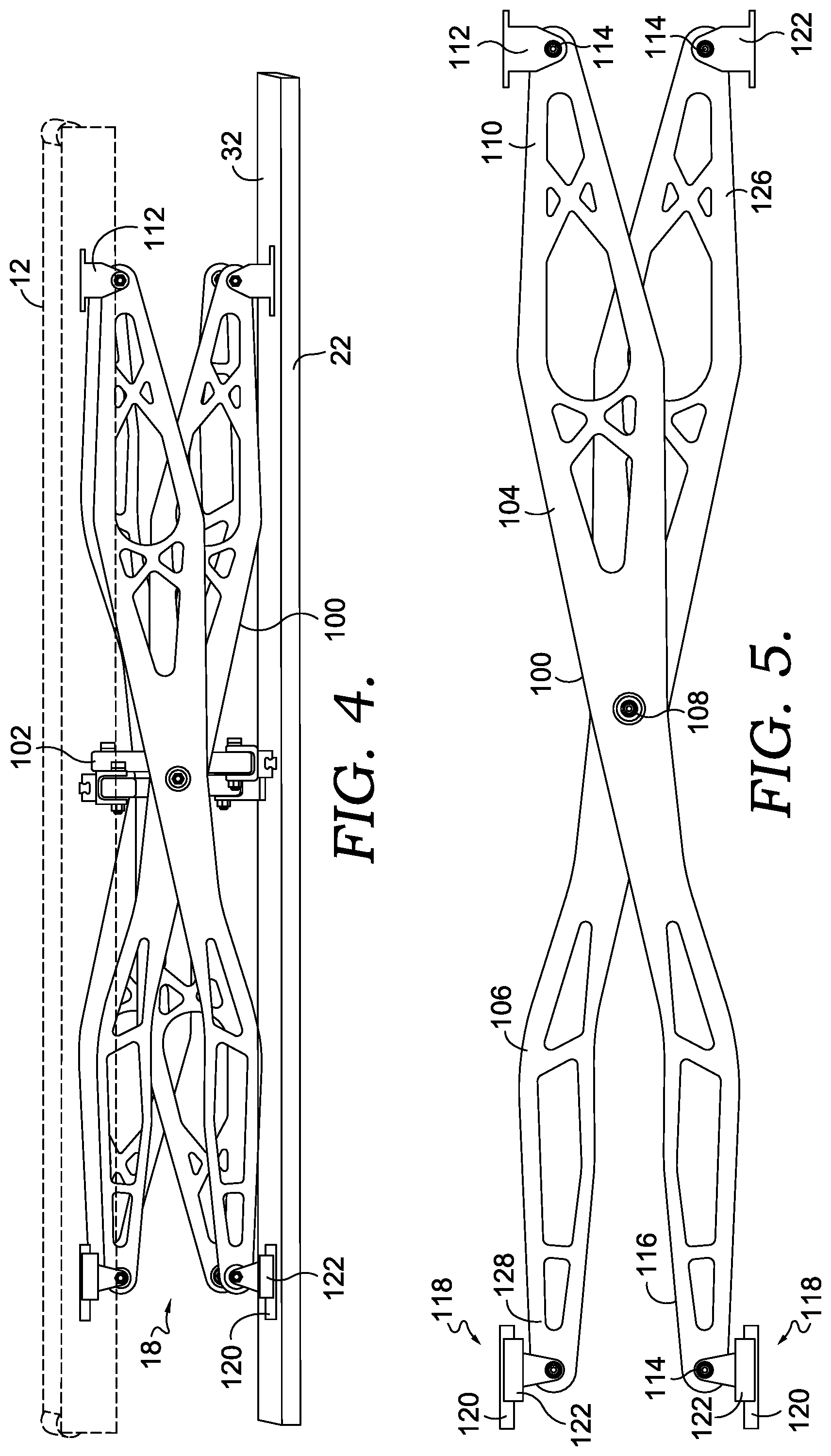 Patent US12324952 Figure 4 – Treadmill with vertically displaceable platform