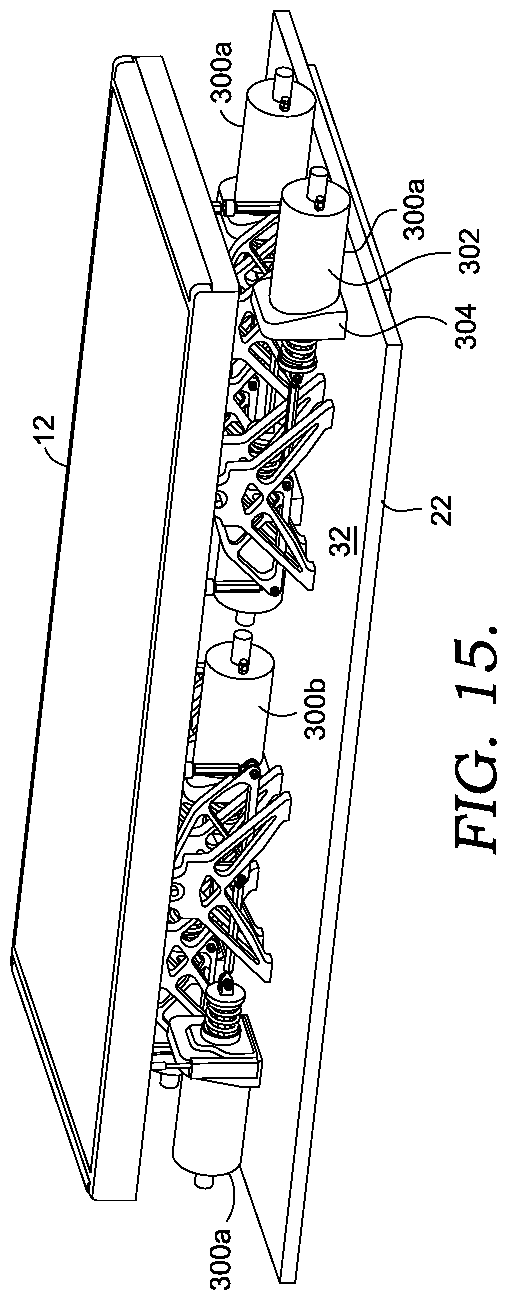 Patent US12324952 Figure 9 – Treadmill with vertically displaceable platform