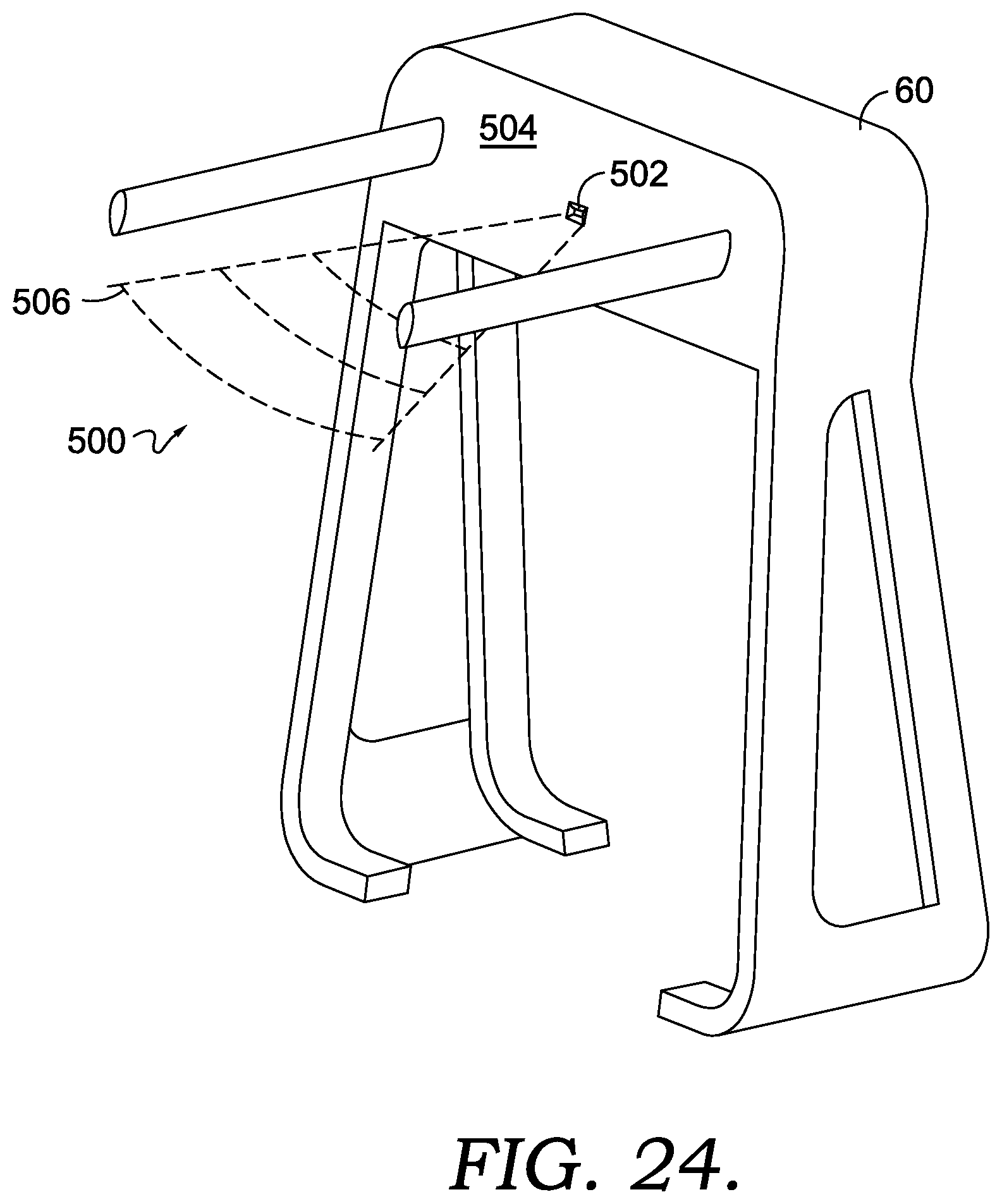 Patent US12324952 Figure 16 – Treadmill with vertically displaceable platform