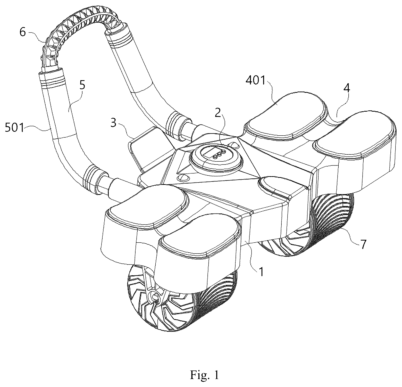 Patent US12324956 Figure 1 – Abdominal exercise wheel