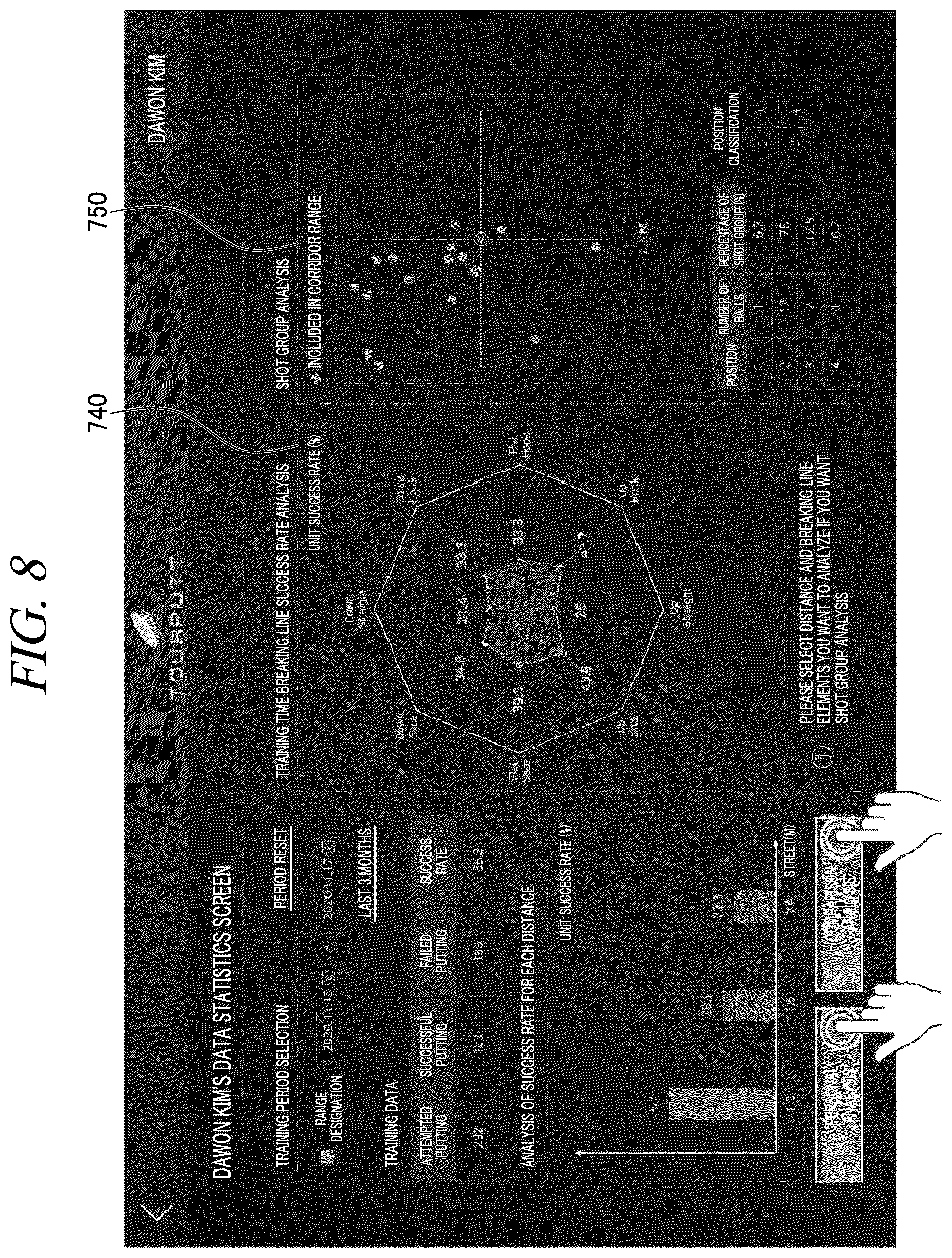 Patent US12324959 Figure 7 – Putting guide system