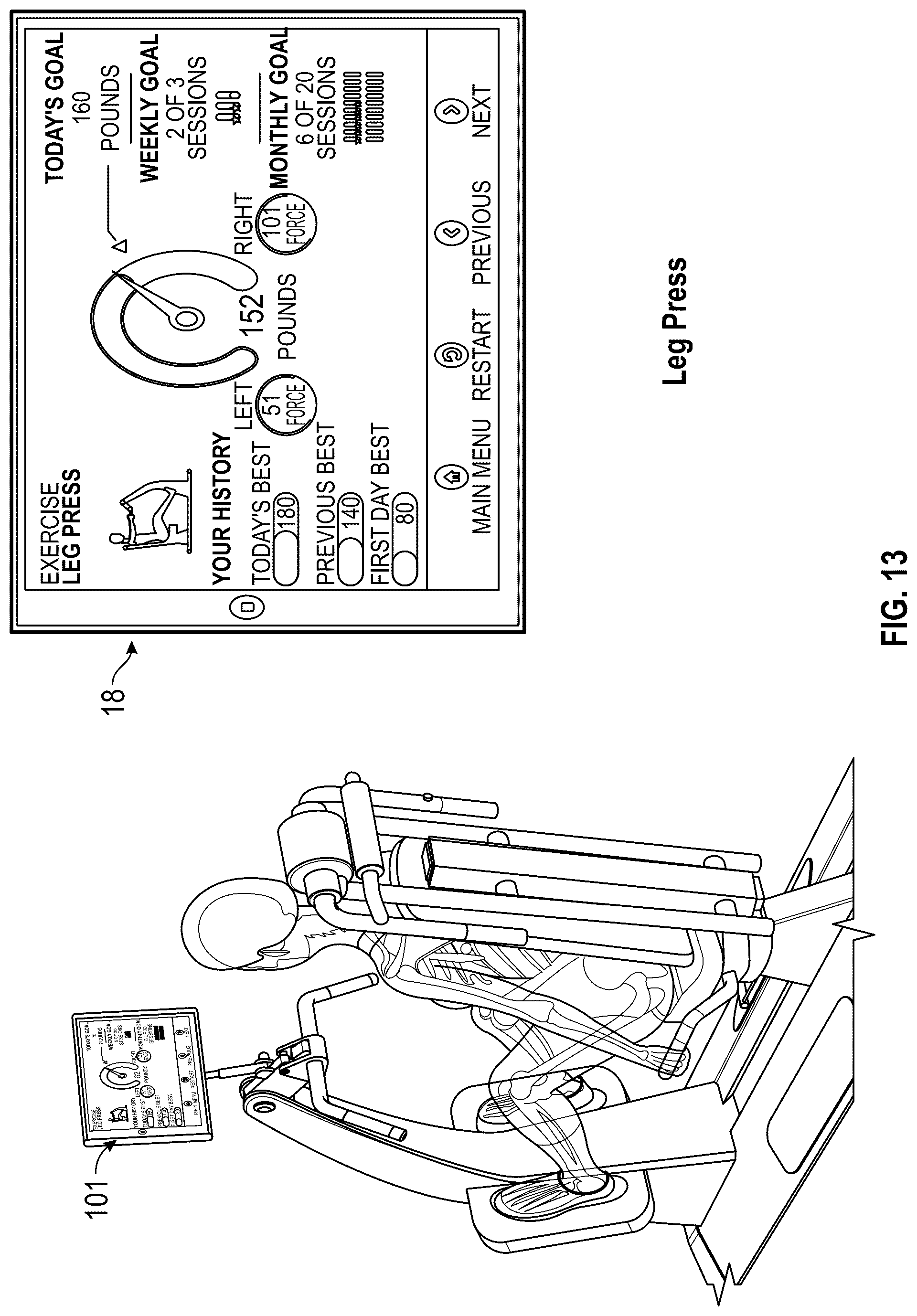 Patent US12324961 Figure 13 – Method and system for using artificial intelligence to present a user interface representing a user's progress in various domains