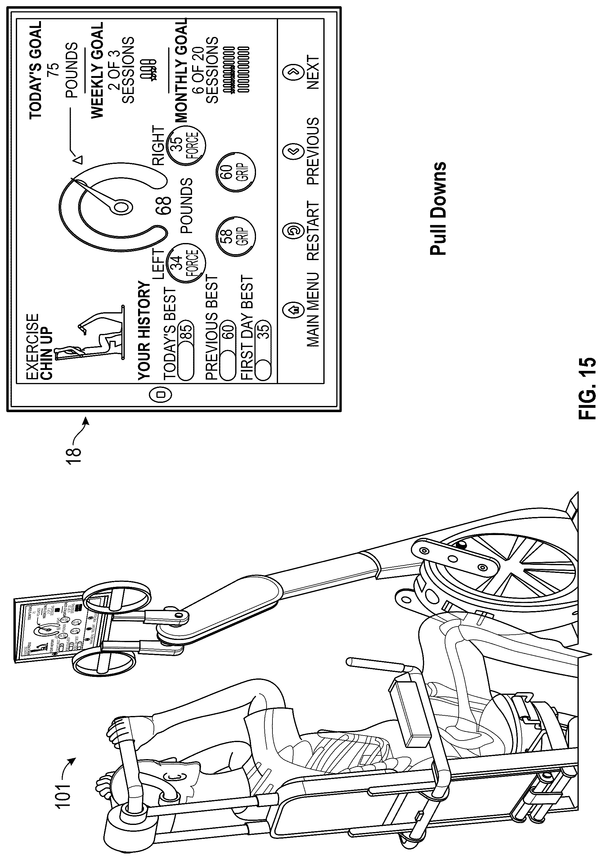 Patent US12324961 Figure 15 – Method and system for using artificial intelligence to present a user interface representing a user's progress in various domains