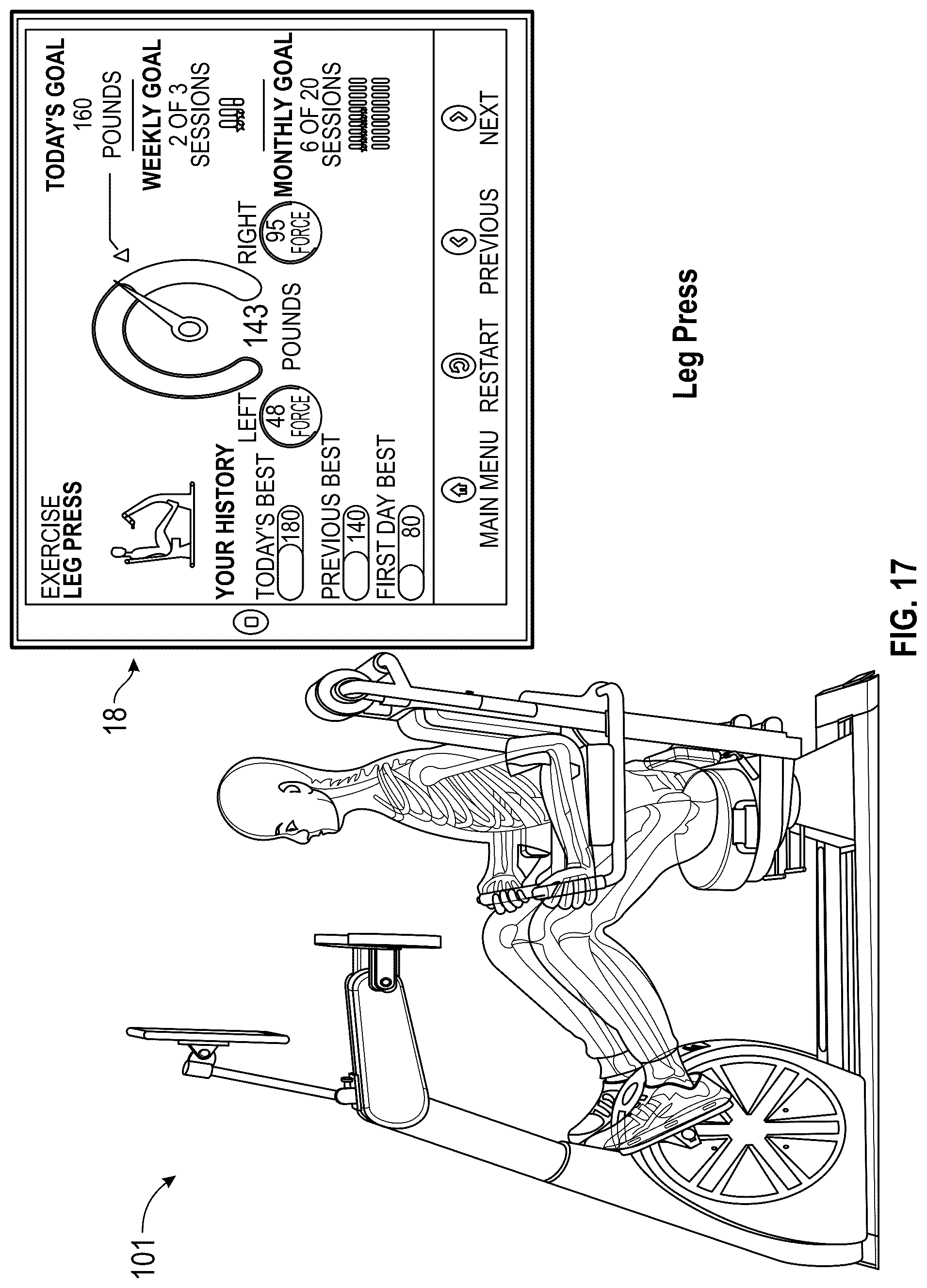 Patent US12324961 Figure 17 – Method and system for using artificial intelligence to present a user interface representing a user's progress in various domains