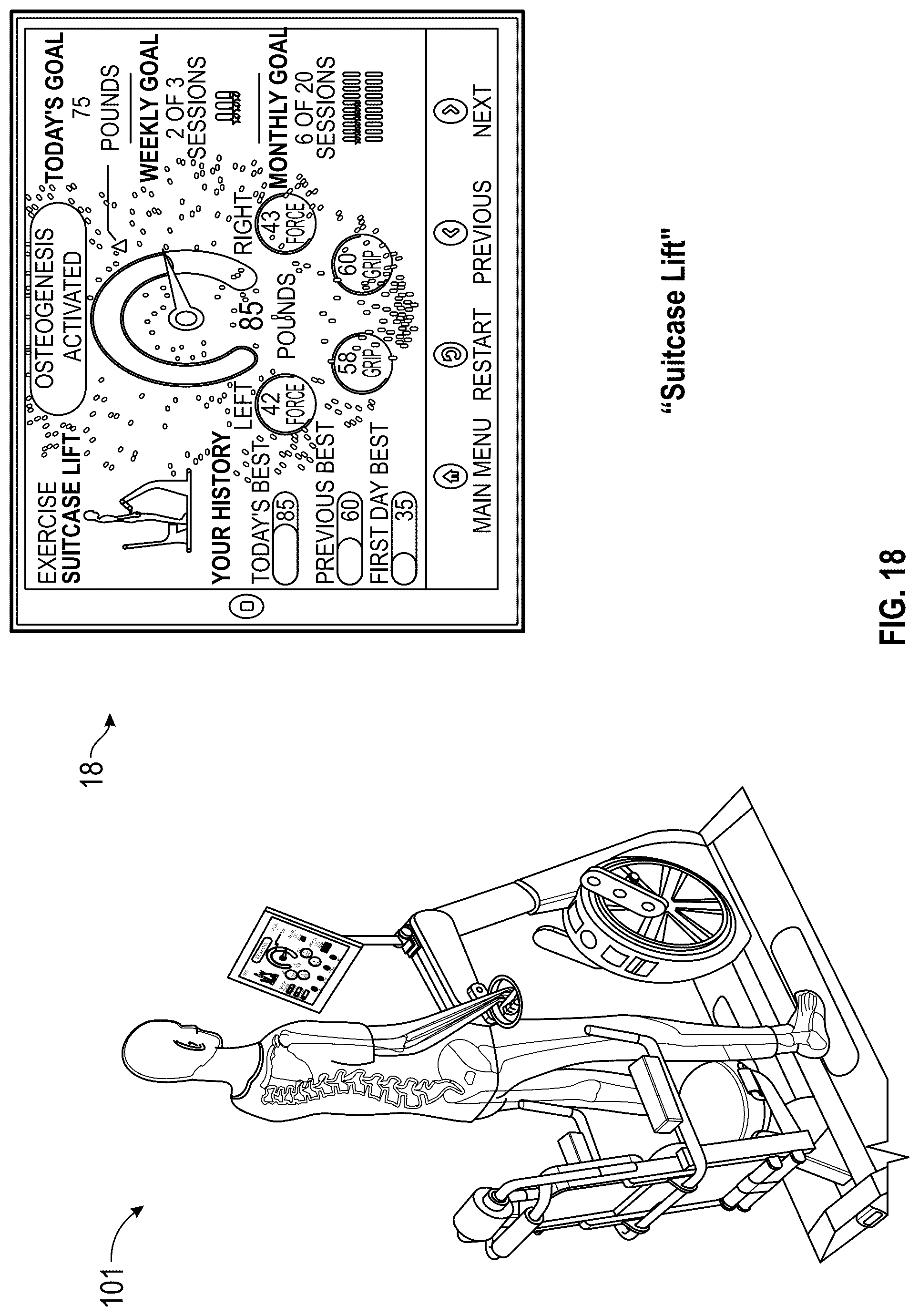 Patent US12324961 Figure 18 – Method and system for using artificial intelligence to present a user interface representing a user's progress in various domains